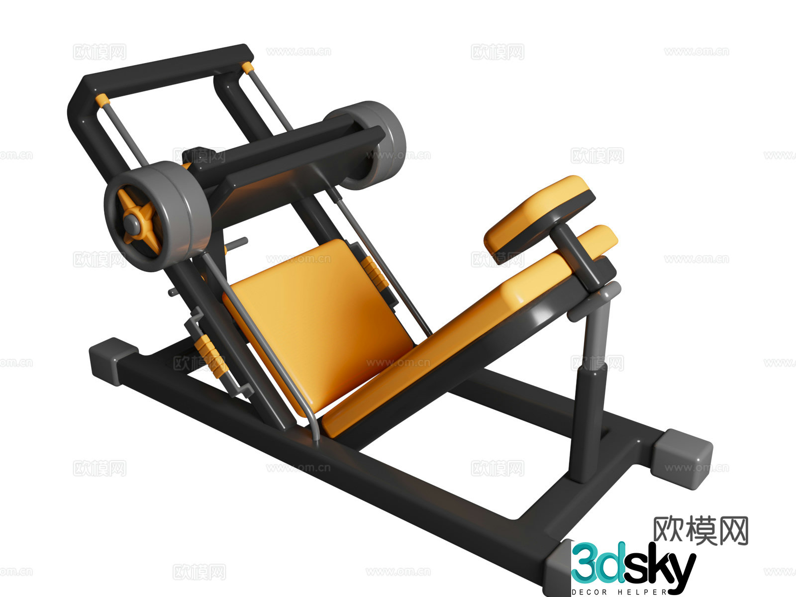 Sports fitness equipment cartoon sports fitness equipment theme fitness equipment 3d model