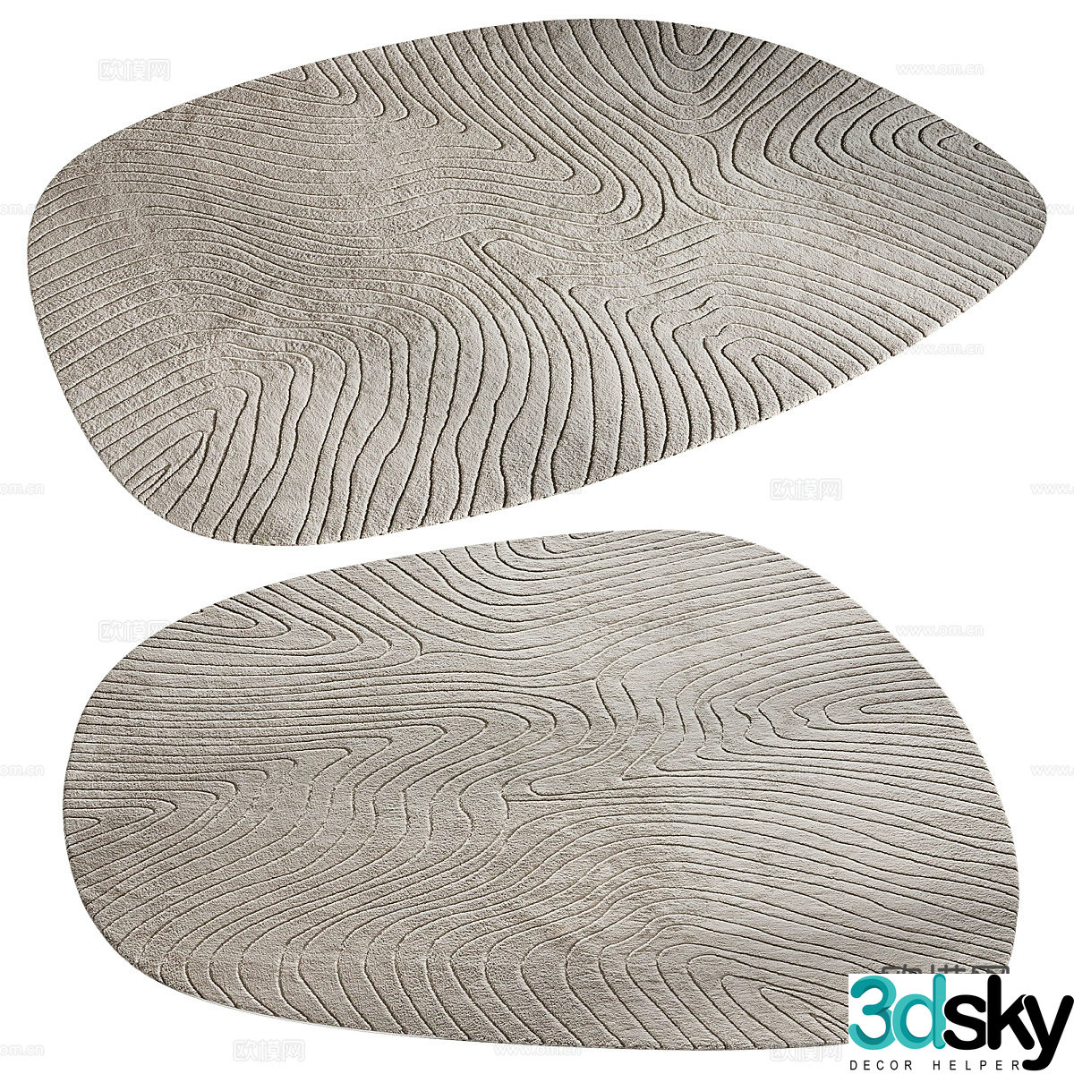 New Chinese style fabric wool carpet 3D model