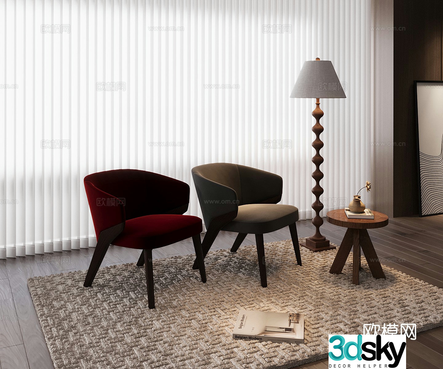Modern single chair 3d model