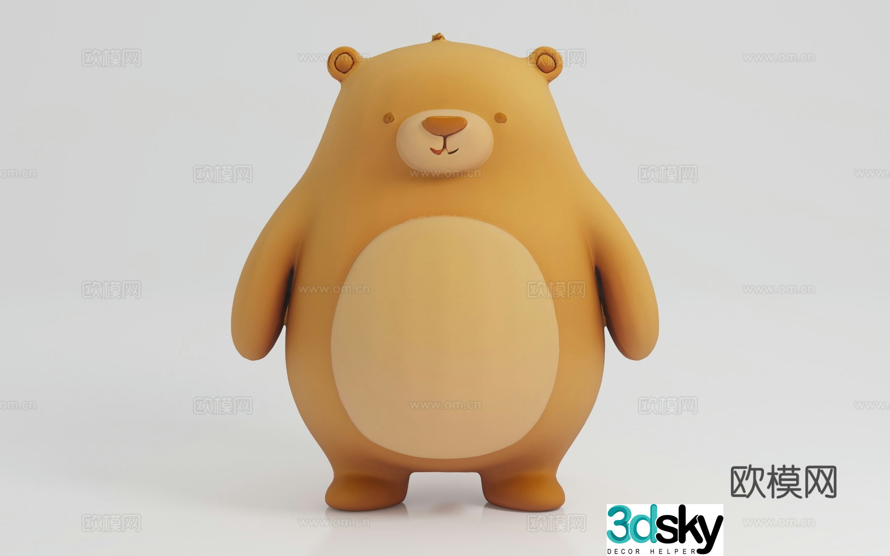 Bear cartoon animal doll toy print Q cute ornament figure sculpture prop 3d model