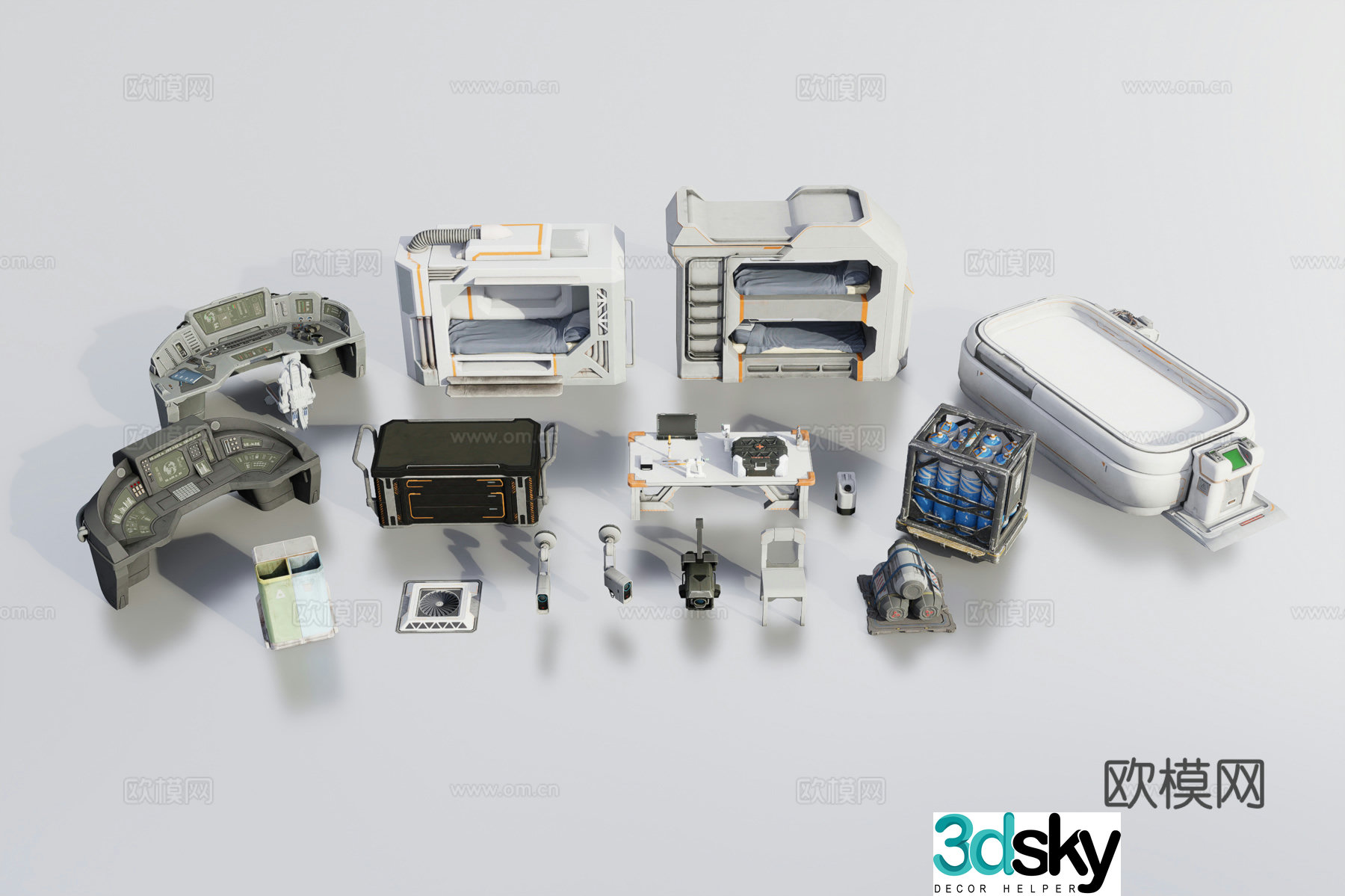 3d model of science fiction furniture