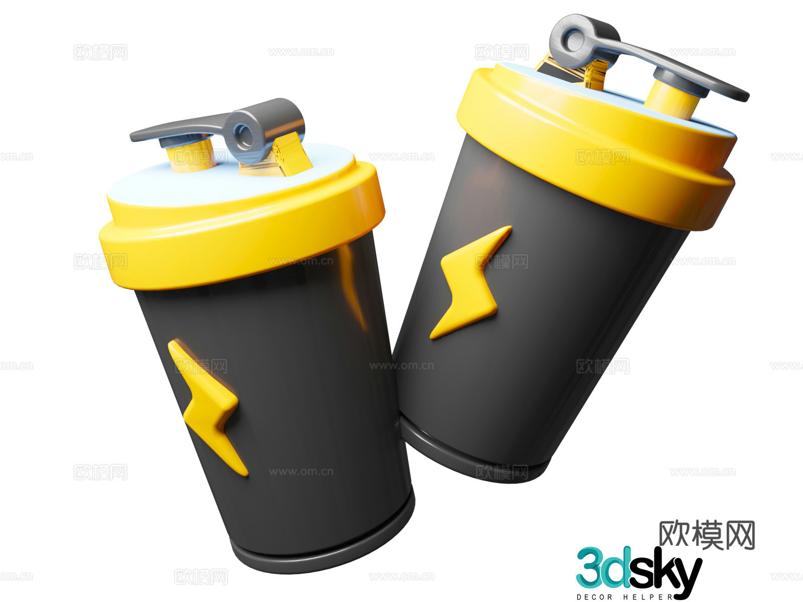 Sports fitness equipment cartoon sports fitness equipment theme fitness equipment sports water cup 3d model