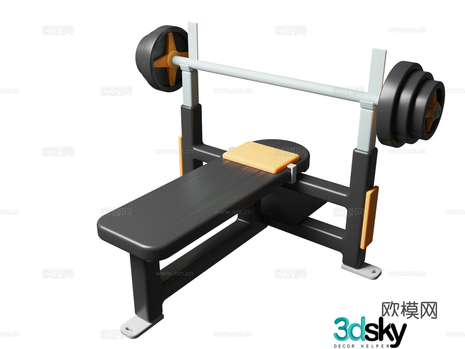 Sports fitness equipment cartoon sports fitness equipment theme fitness equipment fitness equipment 3d model