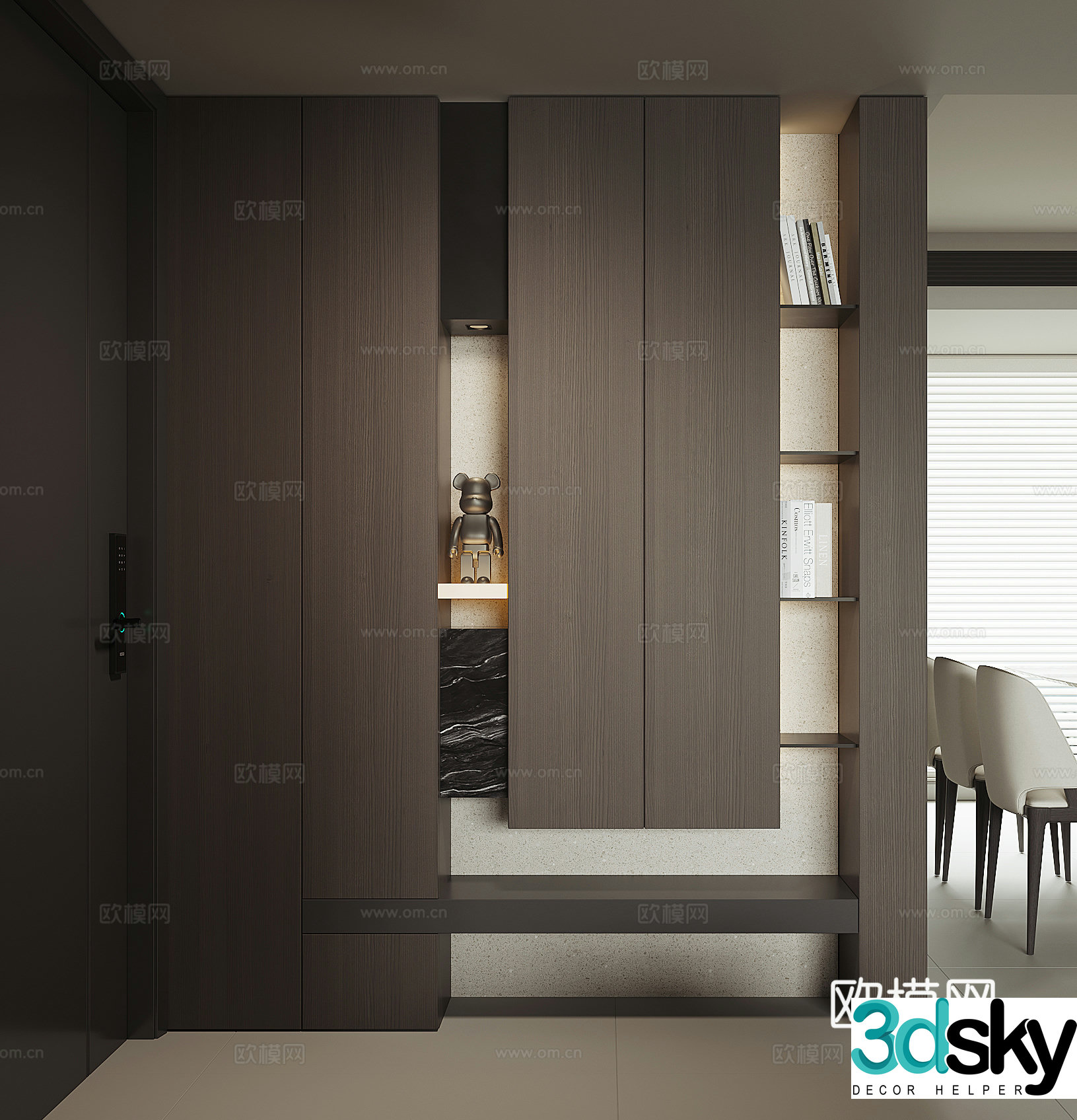 Modern entrance entrance door cabinet 3D model