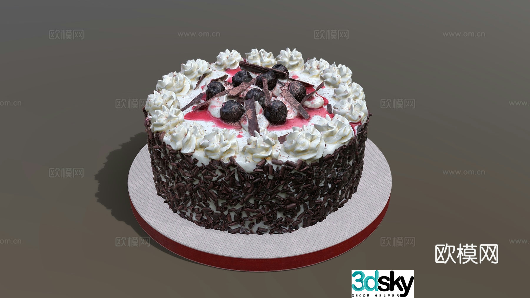 Food and drink Cream cake Birthday cake Chocolate cake Creative cake Food 3d model