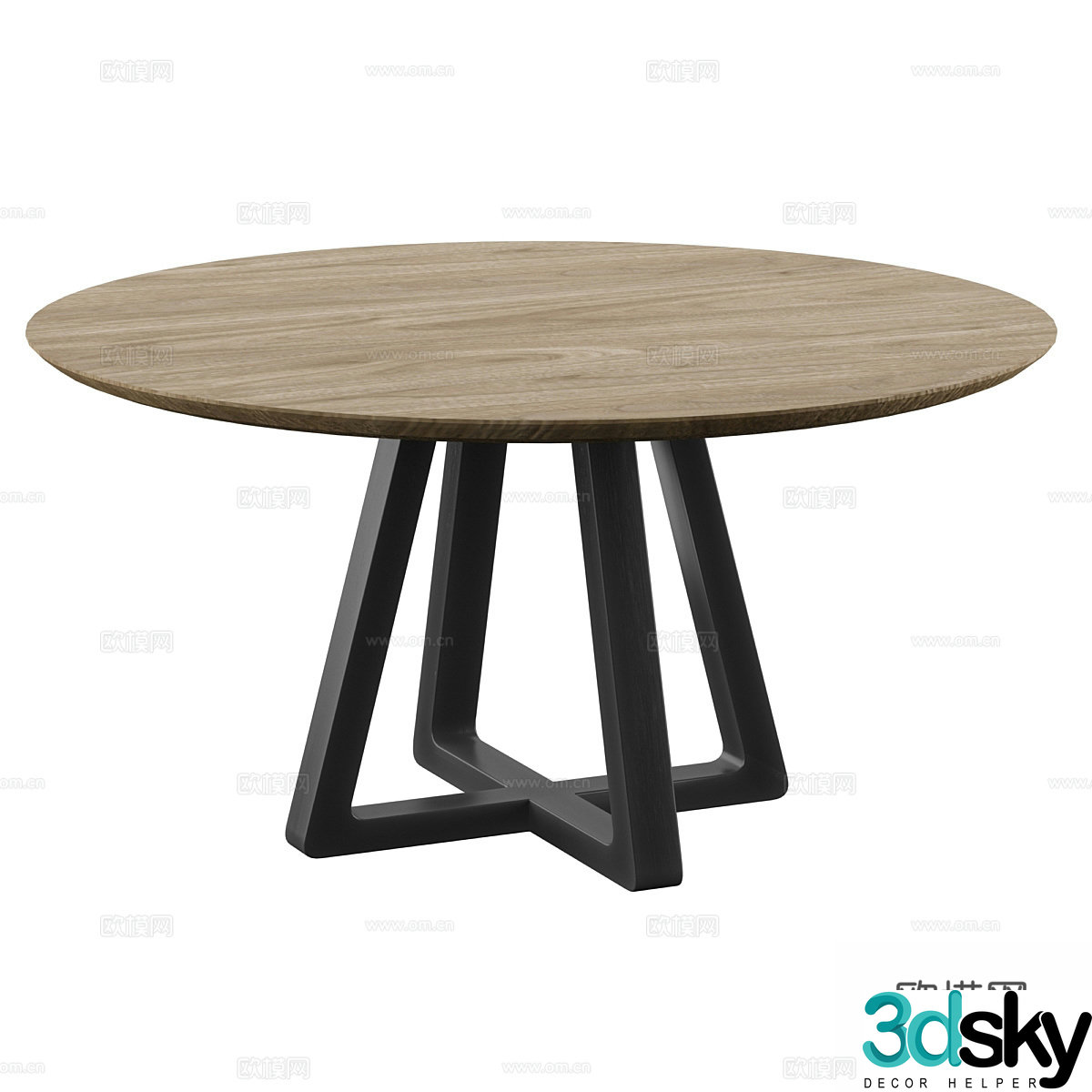 Solid wood dining table Wooden dining table Wooden round table Negotiation table Solid wood negotiation table Round dining table Outdoor 3D model