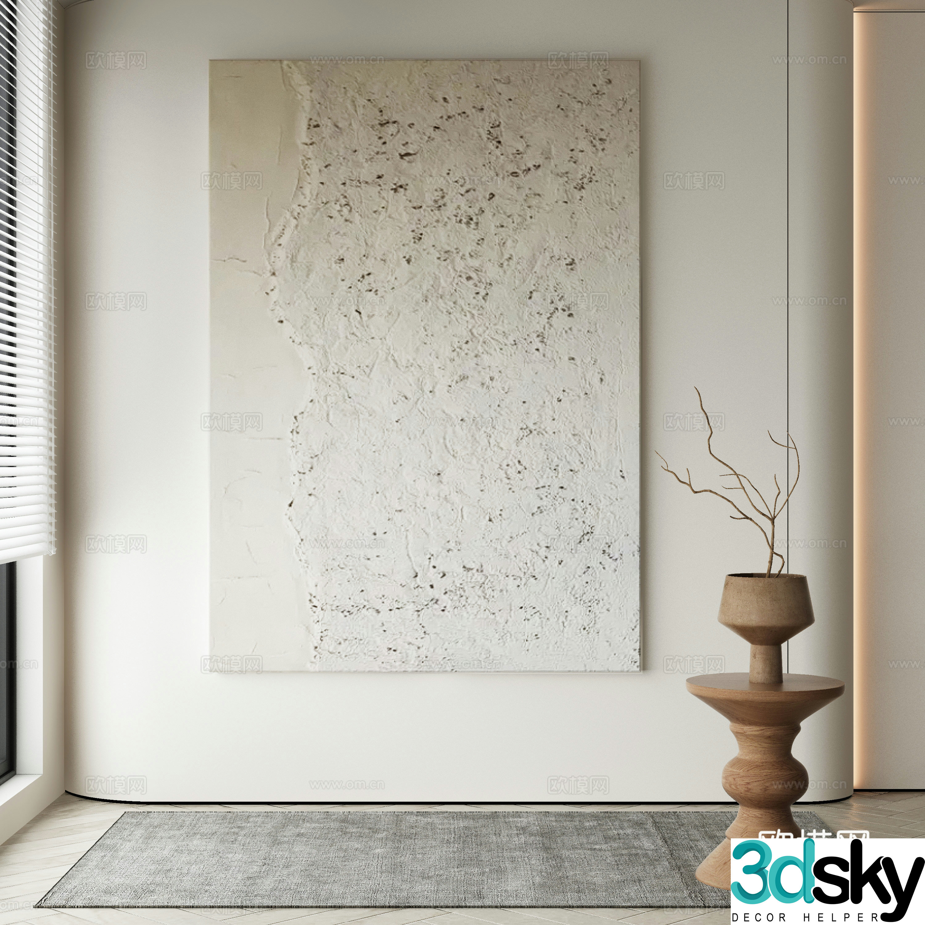 Modern Wasabi abstract painting 3d model