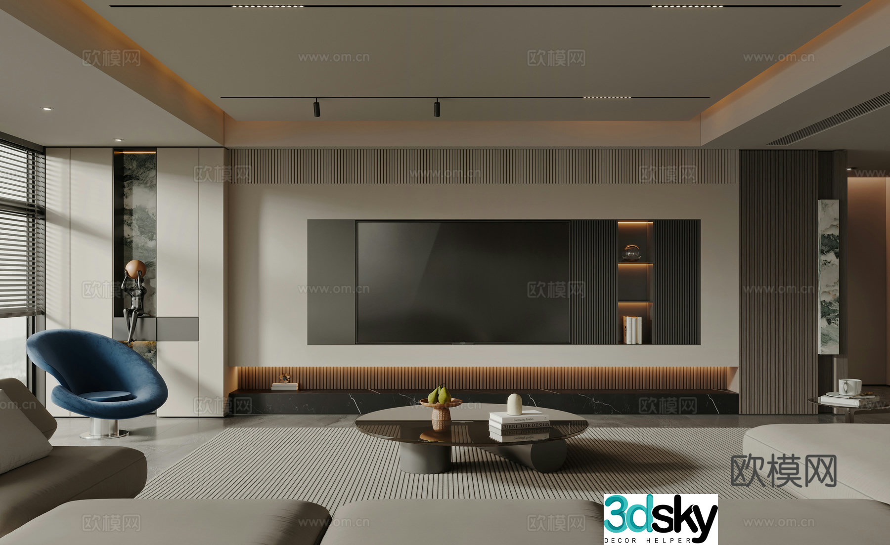 Modern living room 3d model