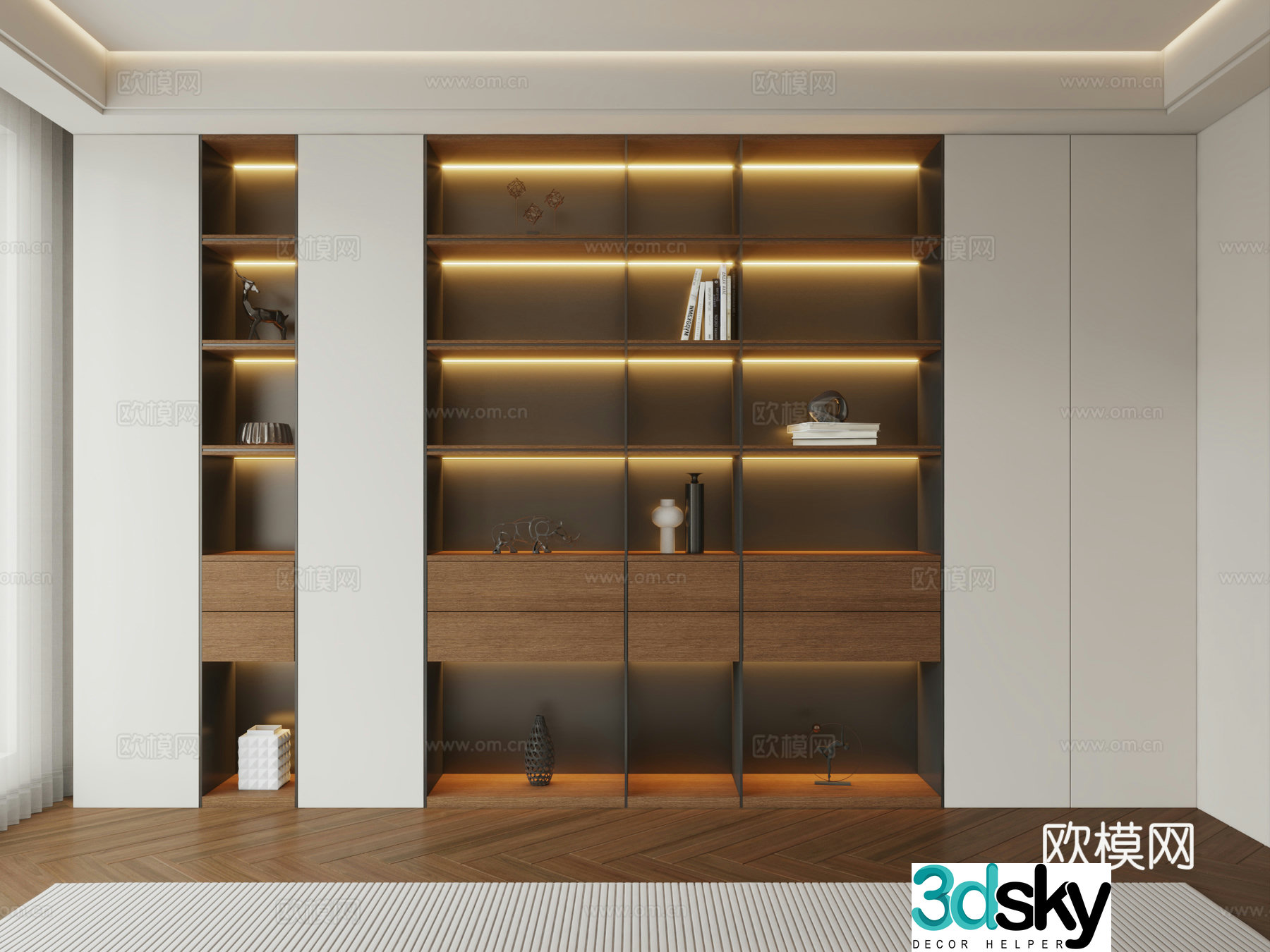 Modern new Chinese study room 3D model
