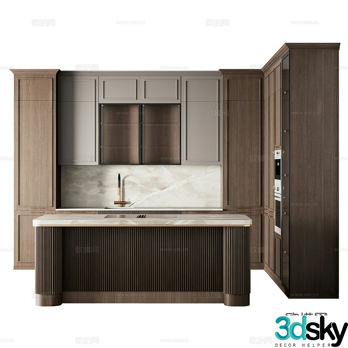 New Chinese style light luxury cabinet 3D model