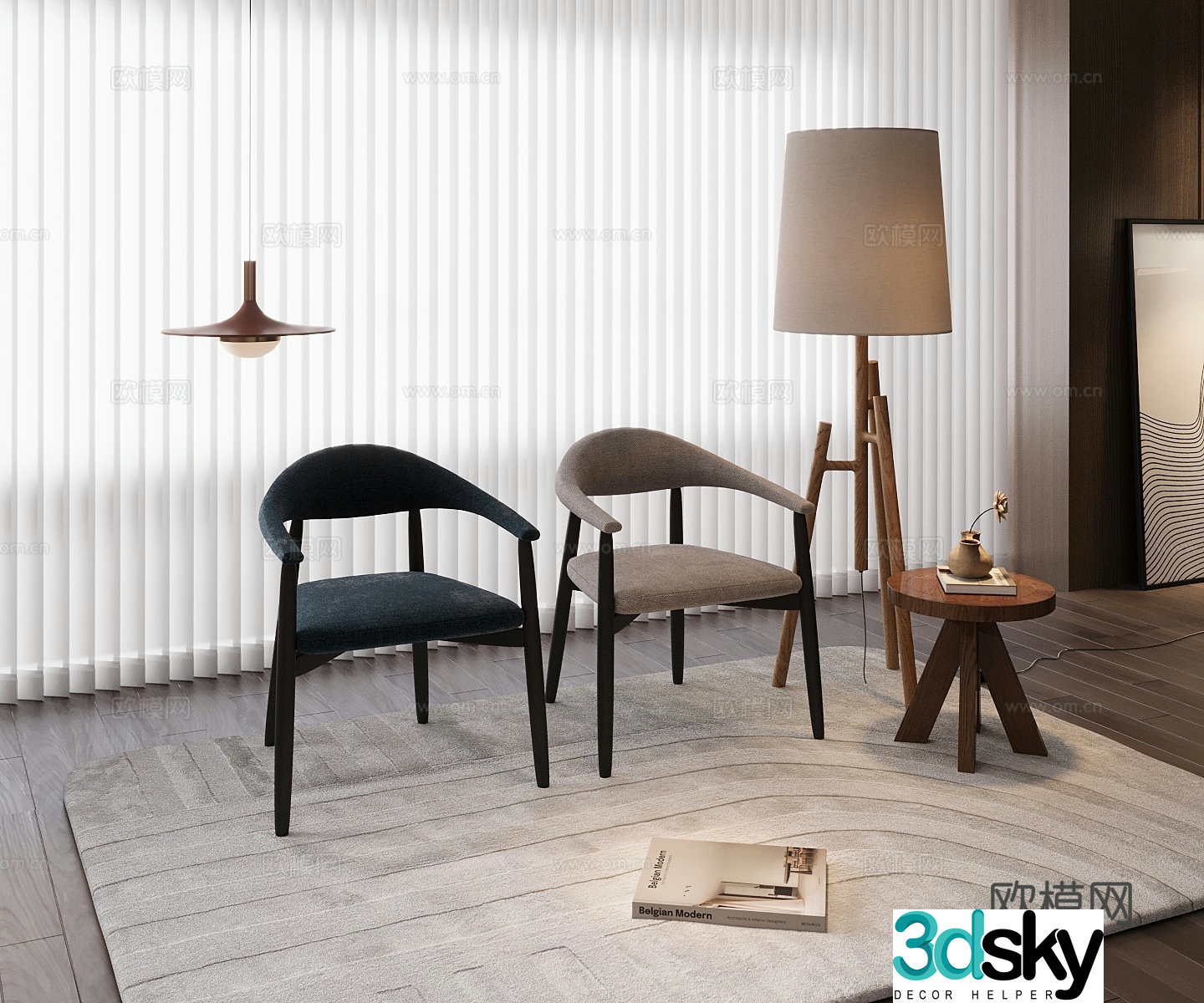 Modern single chair 3d model