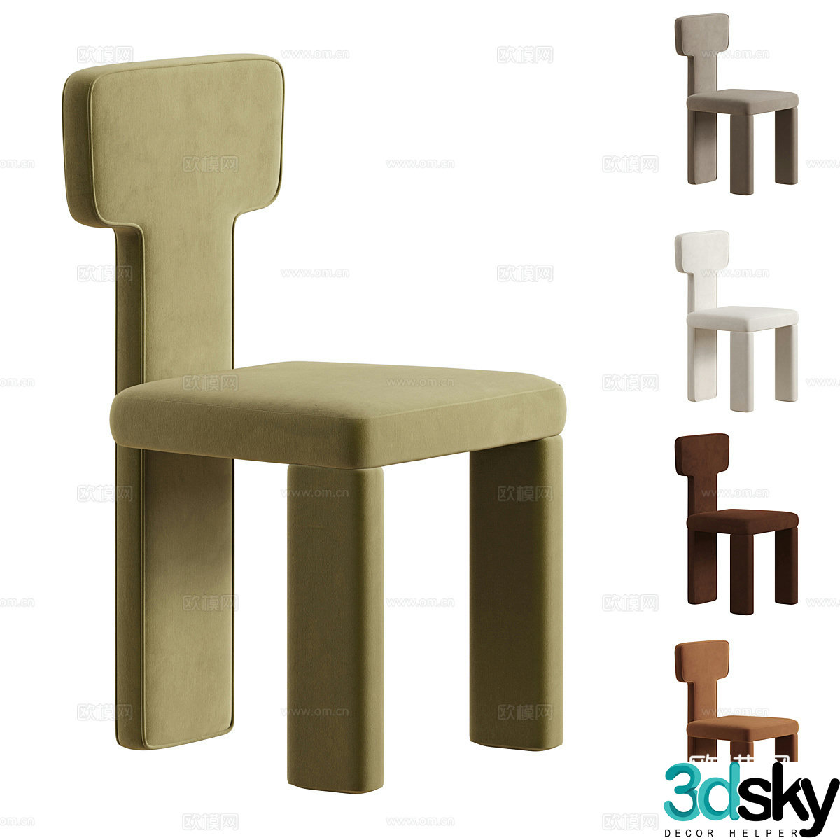 New Chinese Teo dining chair 3d model