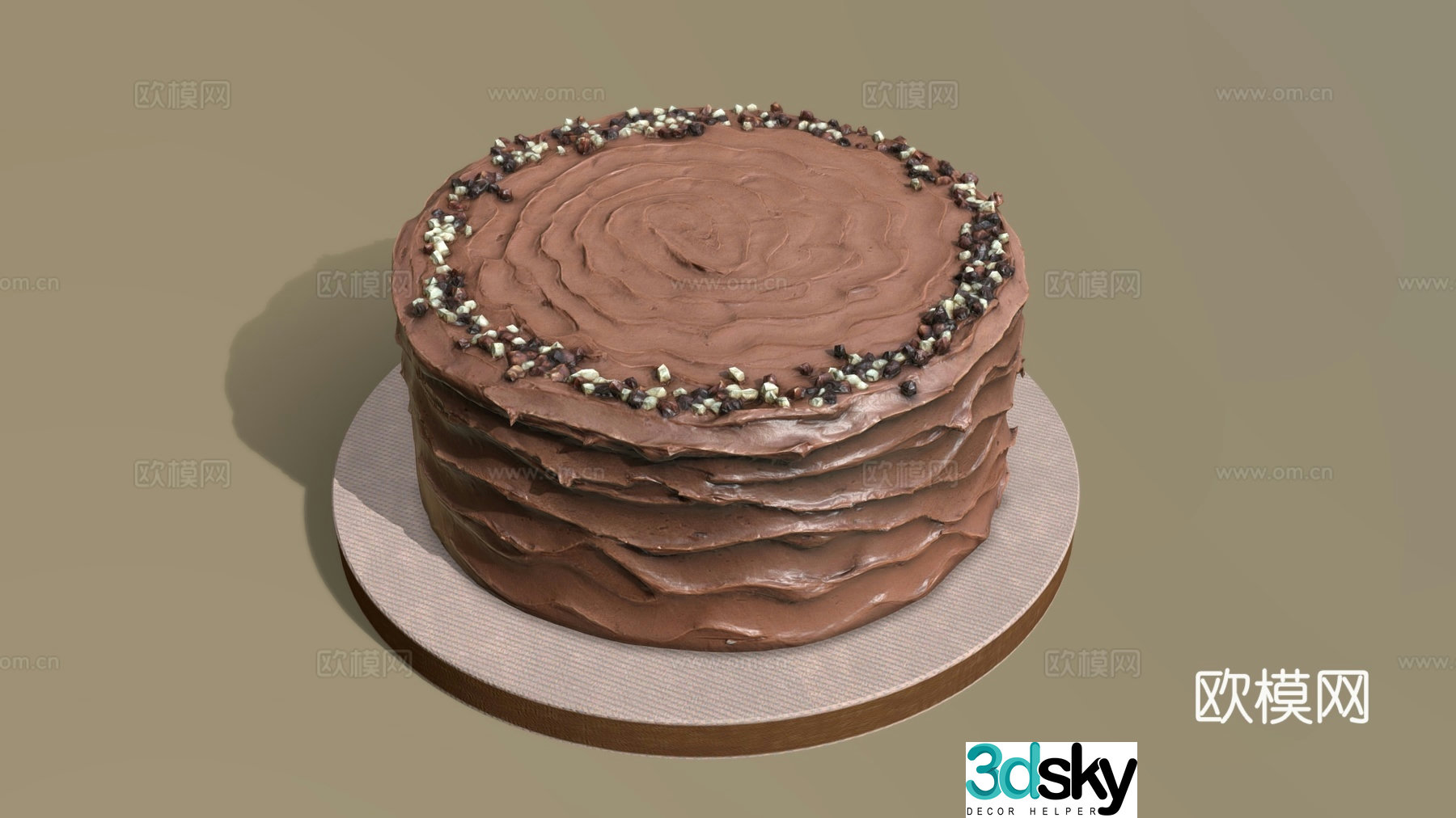 Food and drink Cream cake Birthday cake Chocolate cake Creative cake Food 3d model