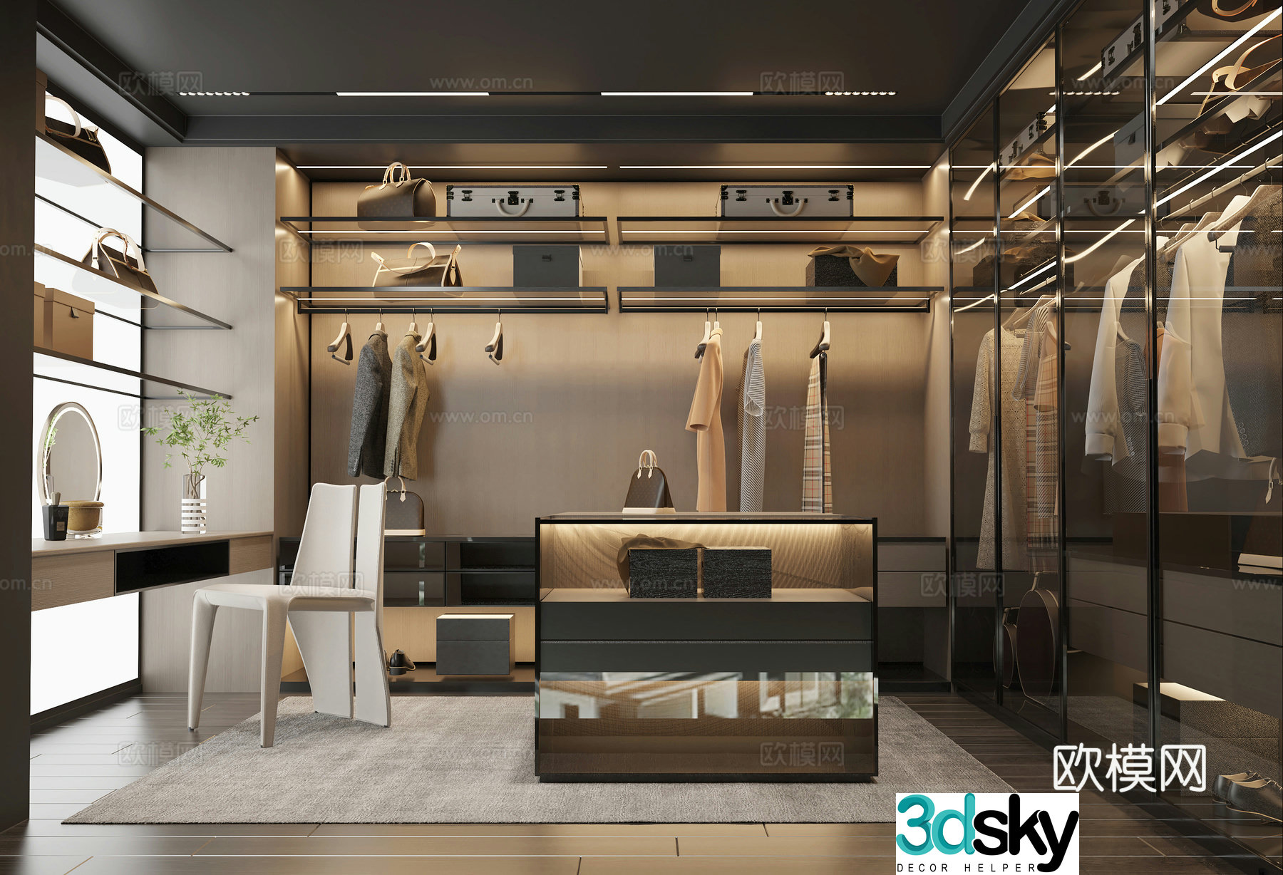 Modern cloakroom 3d model