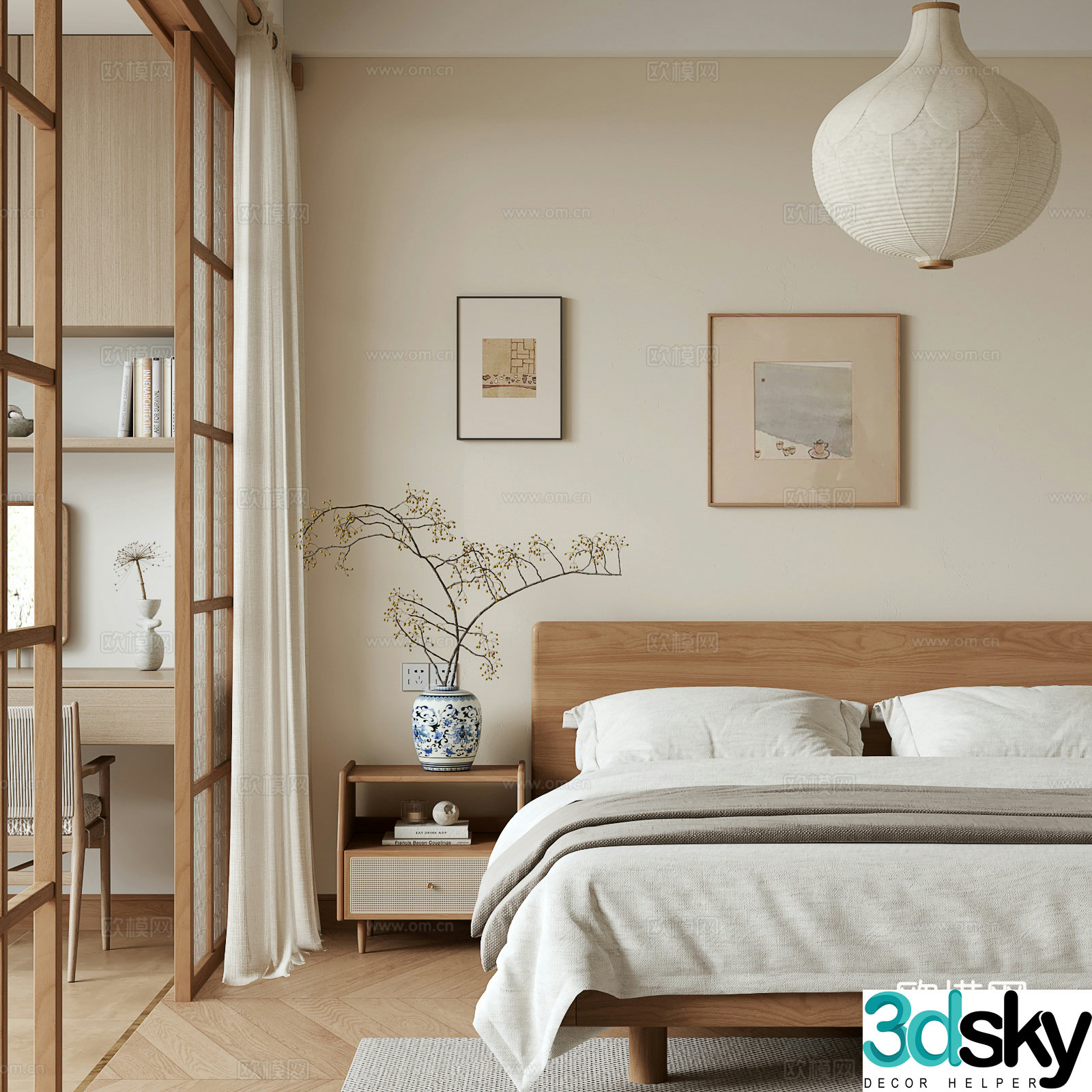 Japanese style bedroom 3d model