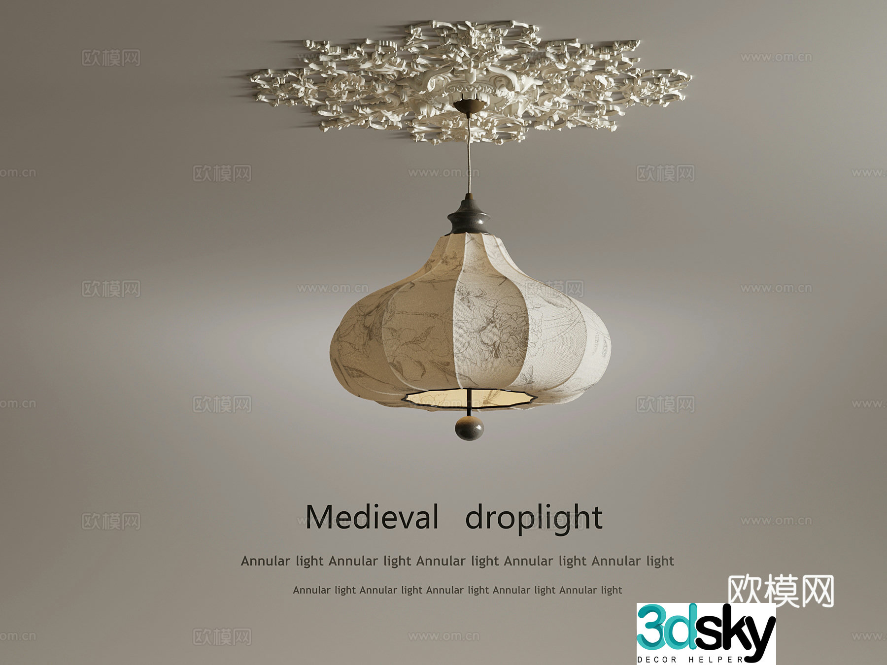 Middle-aged chandeliers decorative chandeliers 3D model