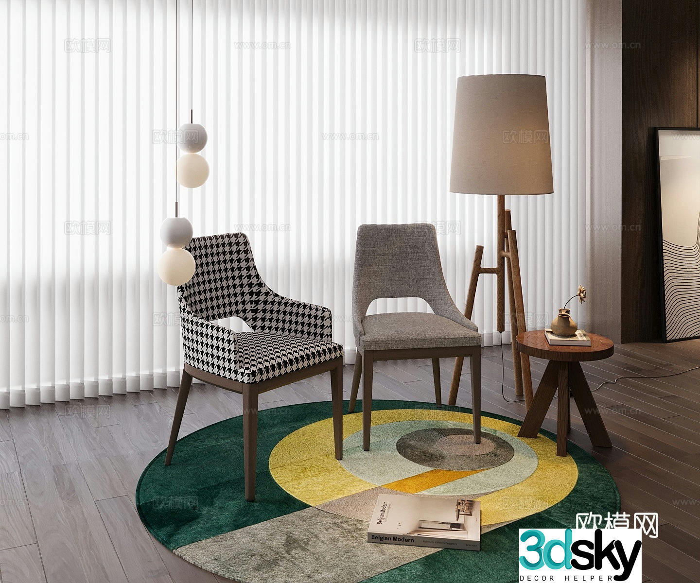 Modern single chair 3d model