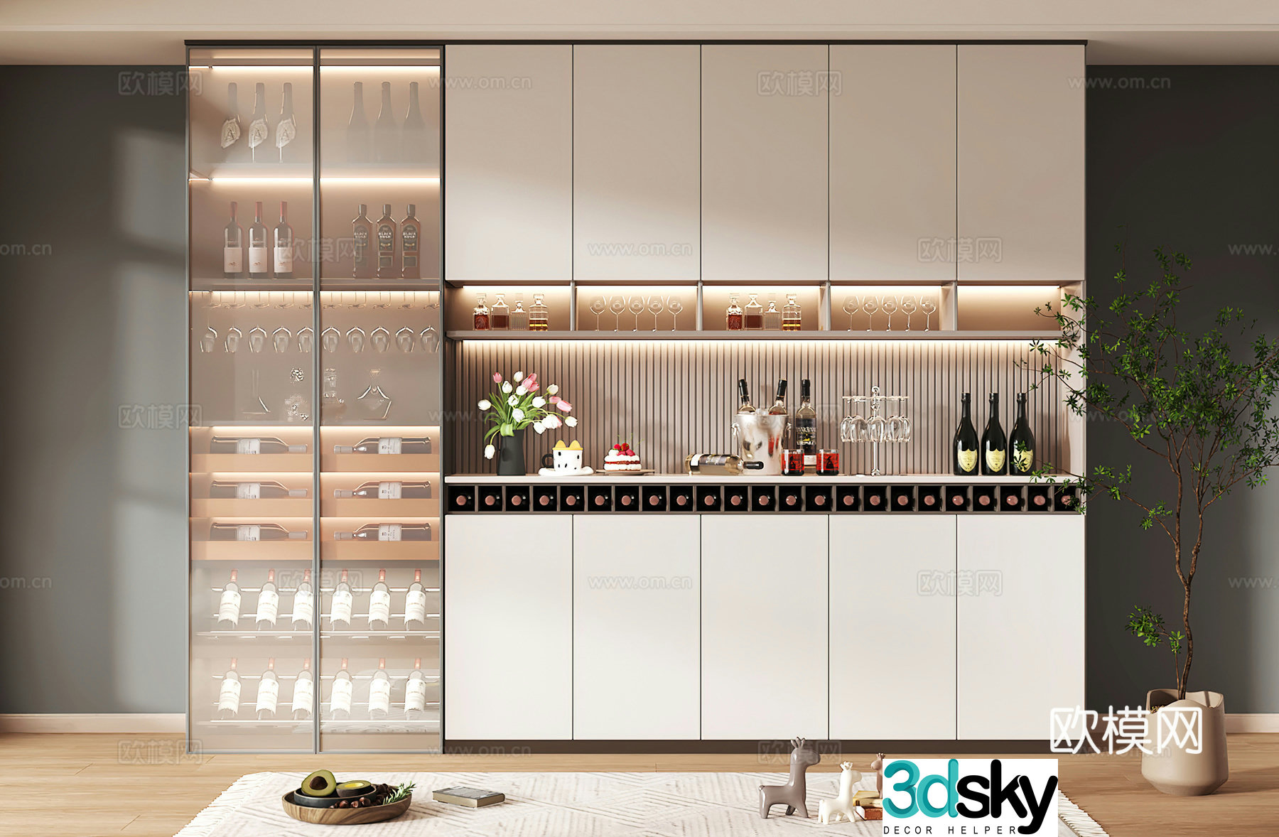 Wine cabinet design Wine cabinet red wine cabinet bar wine cabinet partition wine cabinet 3D model