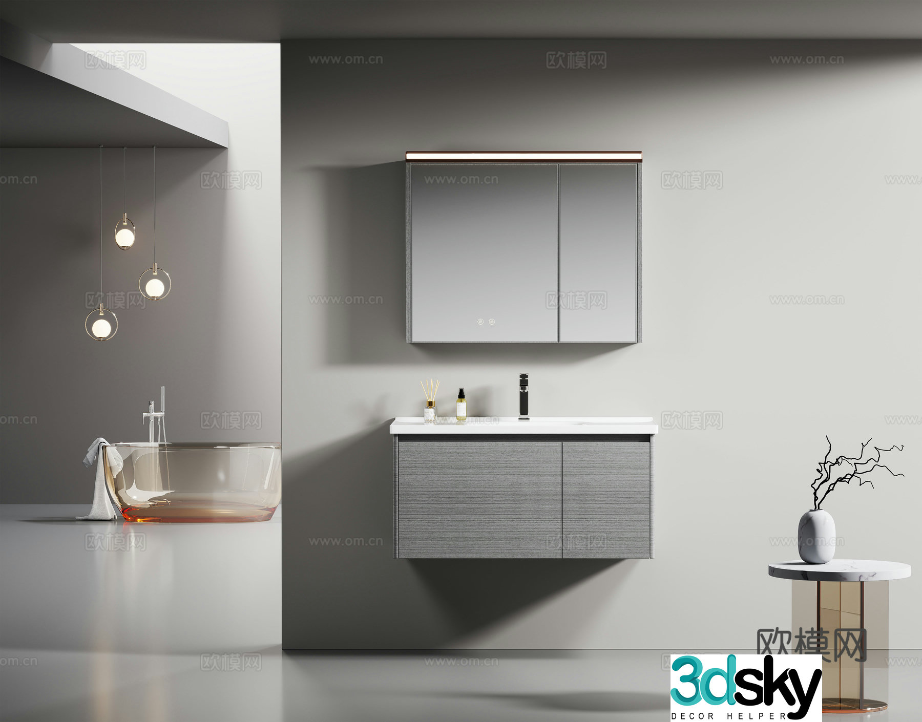 Bathroom cabinet bathroom sink modern bathroom cabinet Nordic bathroom cabinet 3d model
