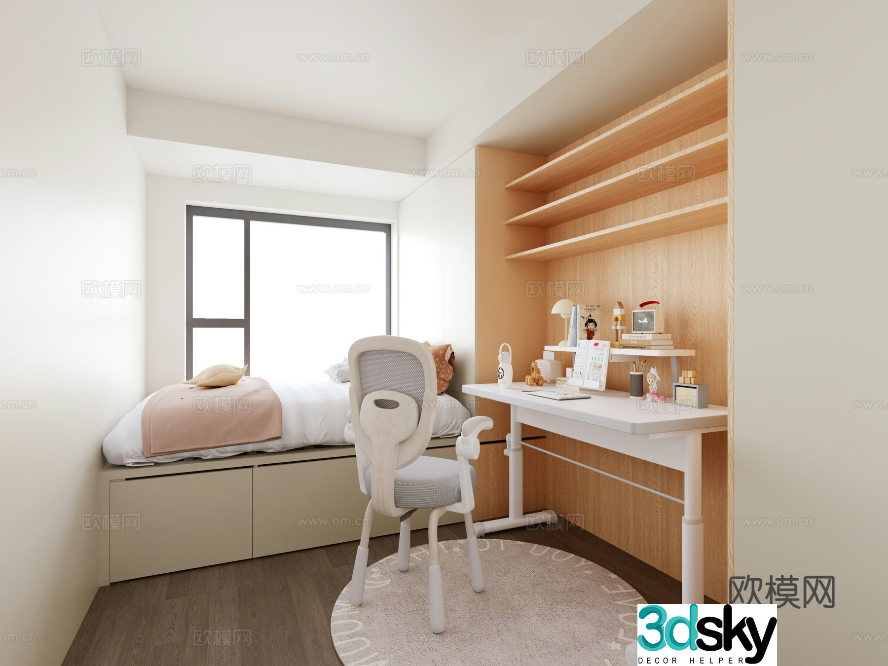 Modern girl room 3d model