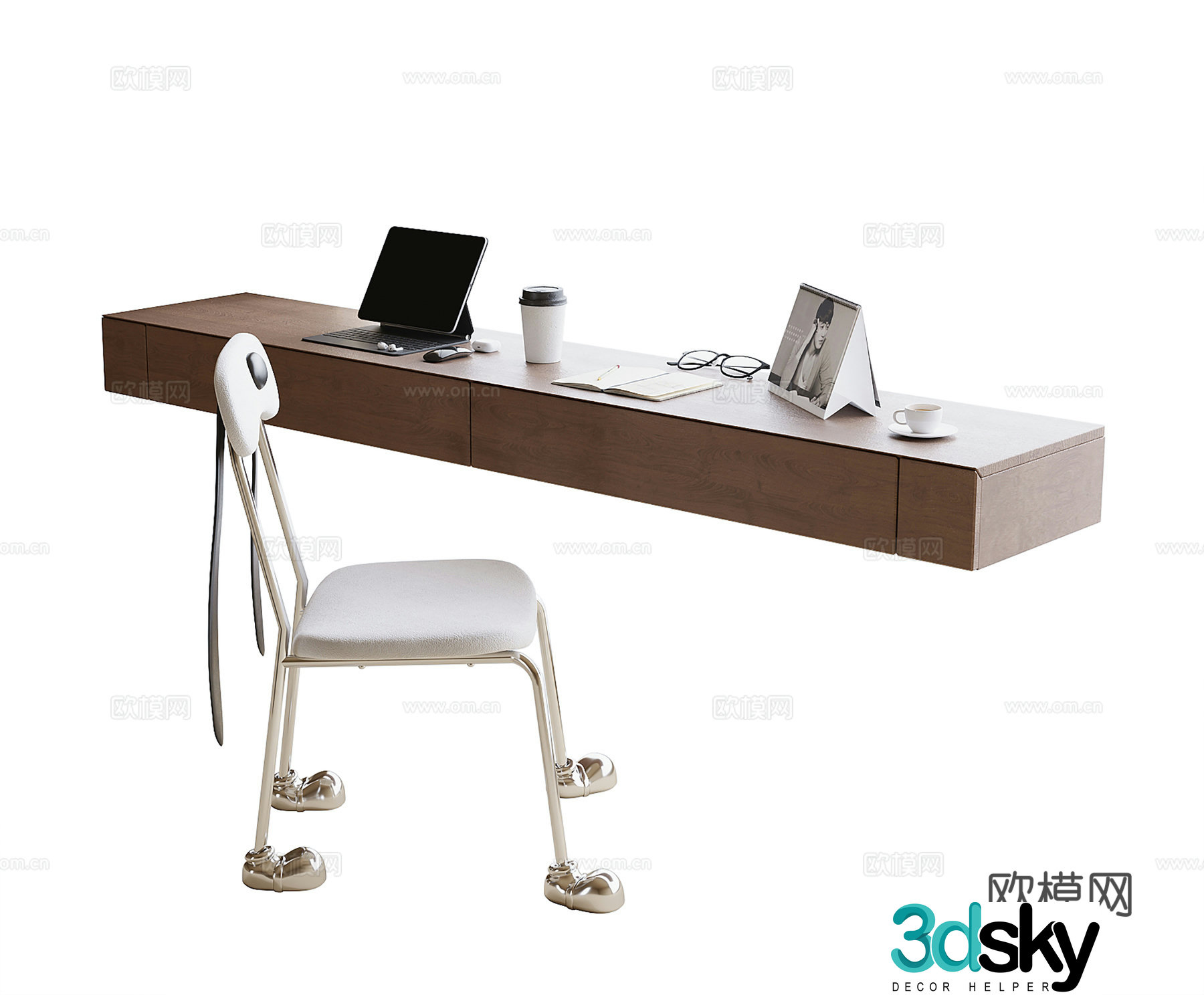 Modern hanging desk chair desk chair 3d model