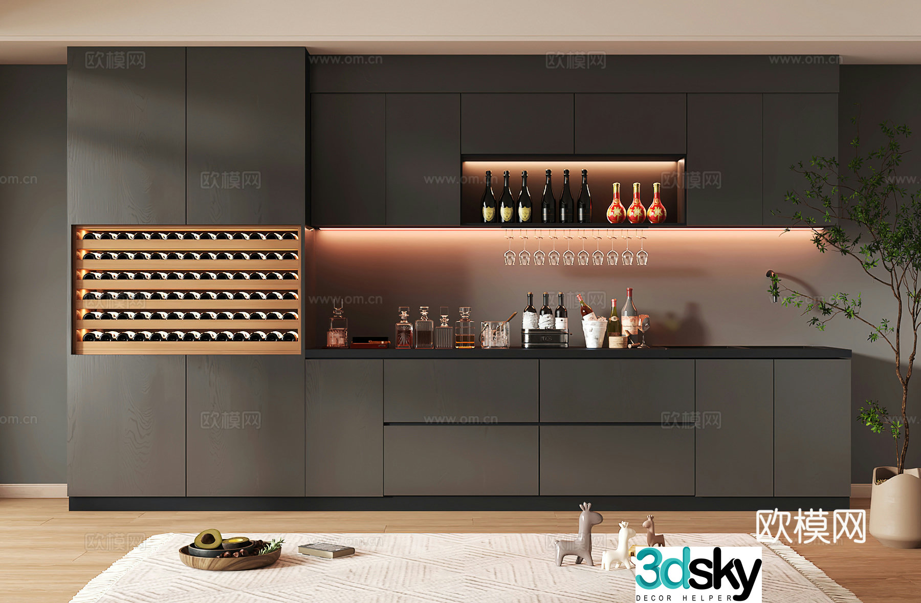 Wine cabinet design Wine cabinet red wine cabinet bar wine cabinet partition wine cabinet 3D model