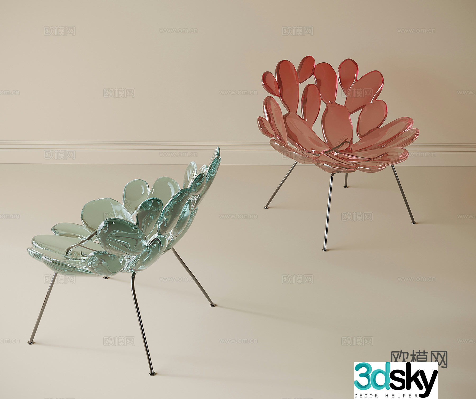 Modern casual chair single chair 3d model