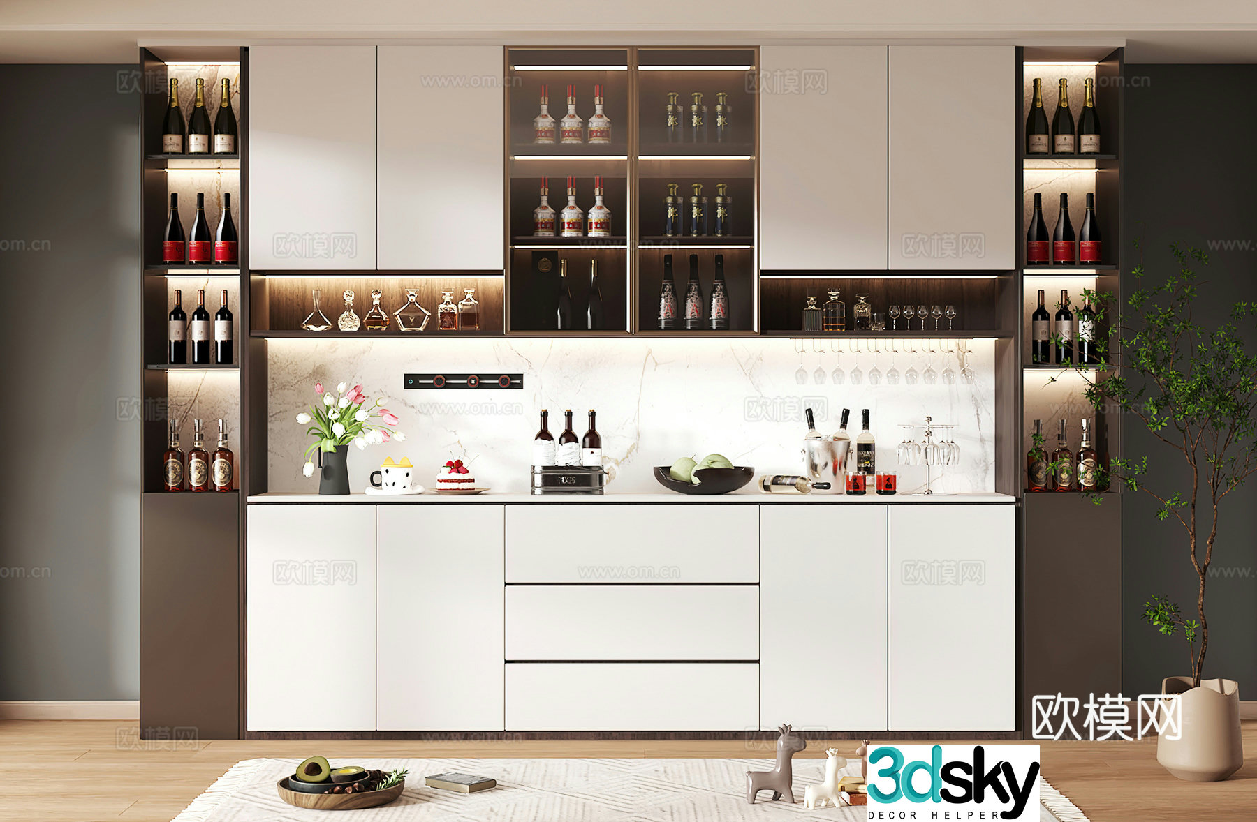 Wine cabinet design Wine cabinet red wine cabinet bar wine cabinet partition wine cabinet 3D model