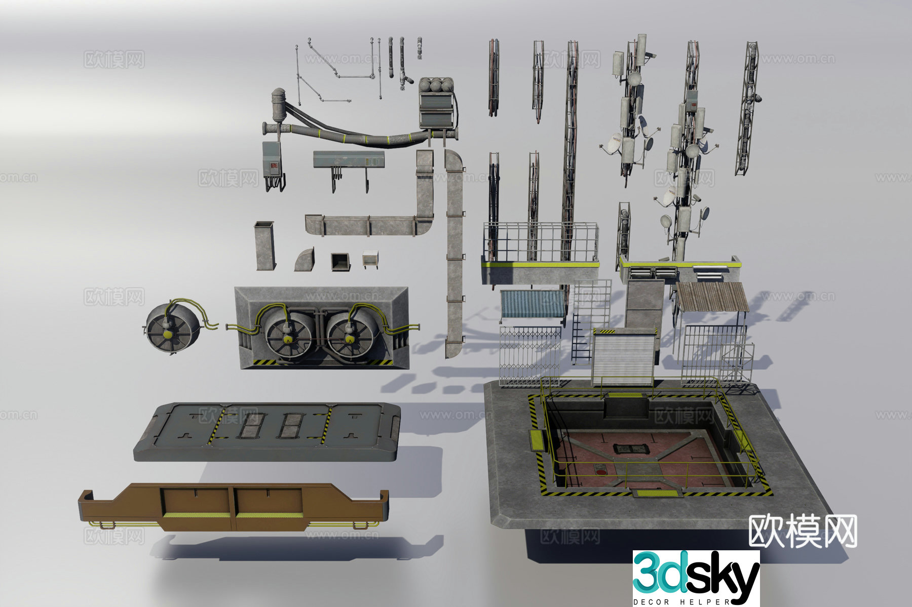 Industrial facilities equipment 3d model