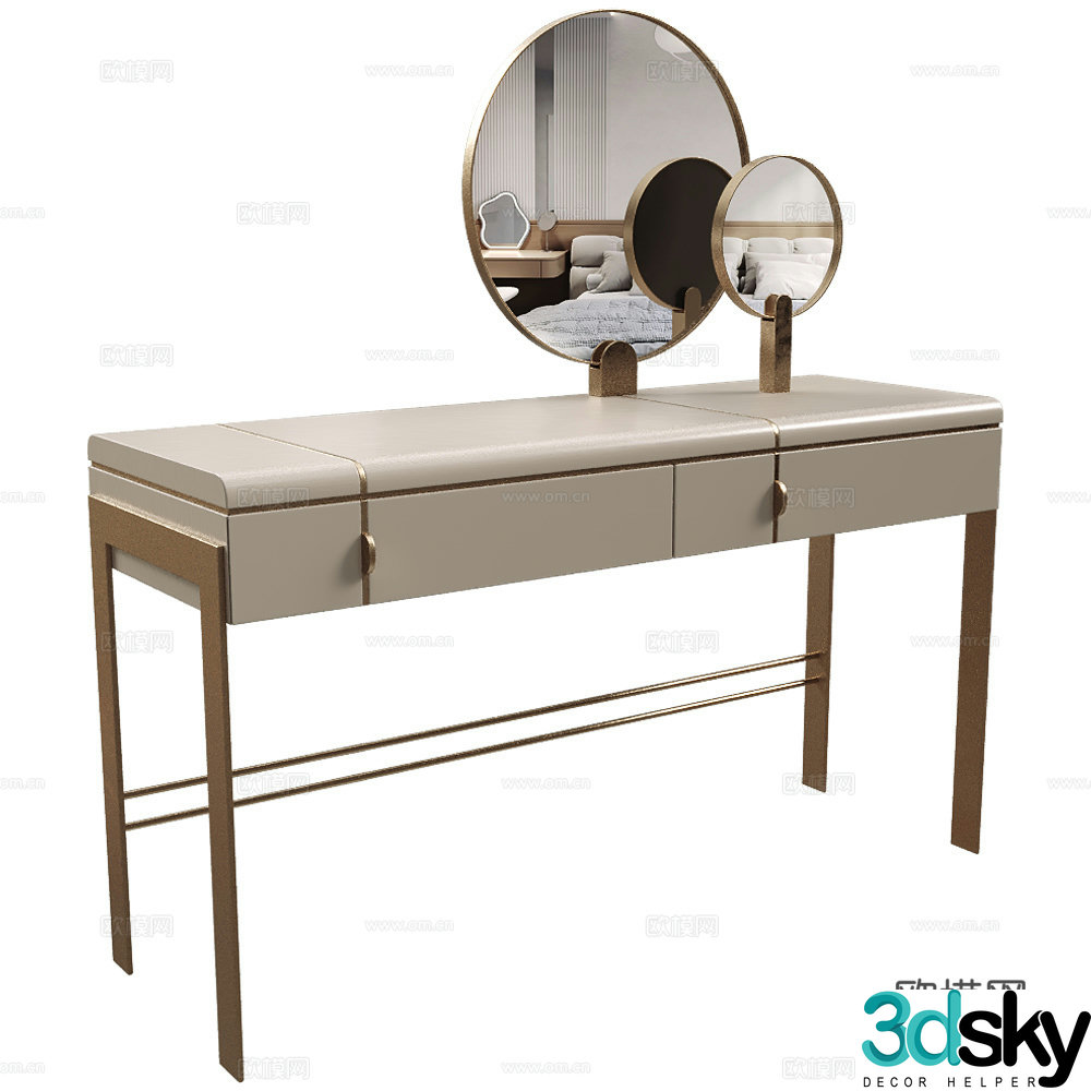 Modern light luxury dressing table 3D model