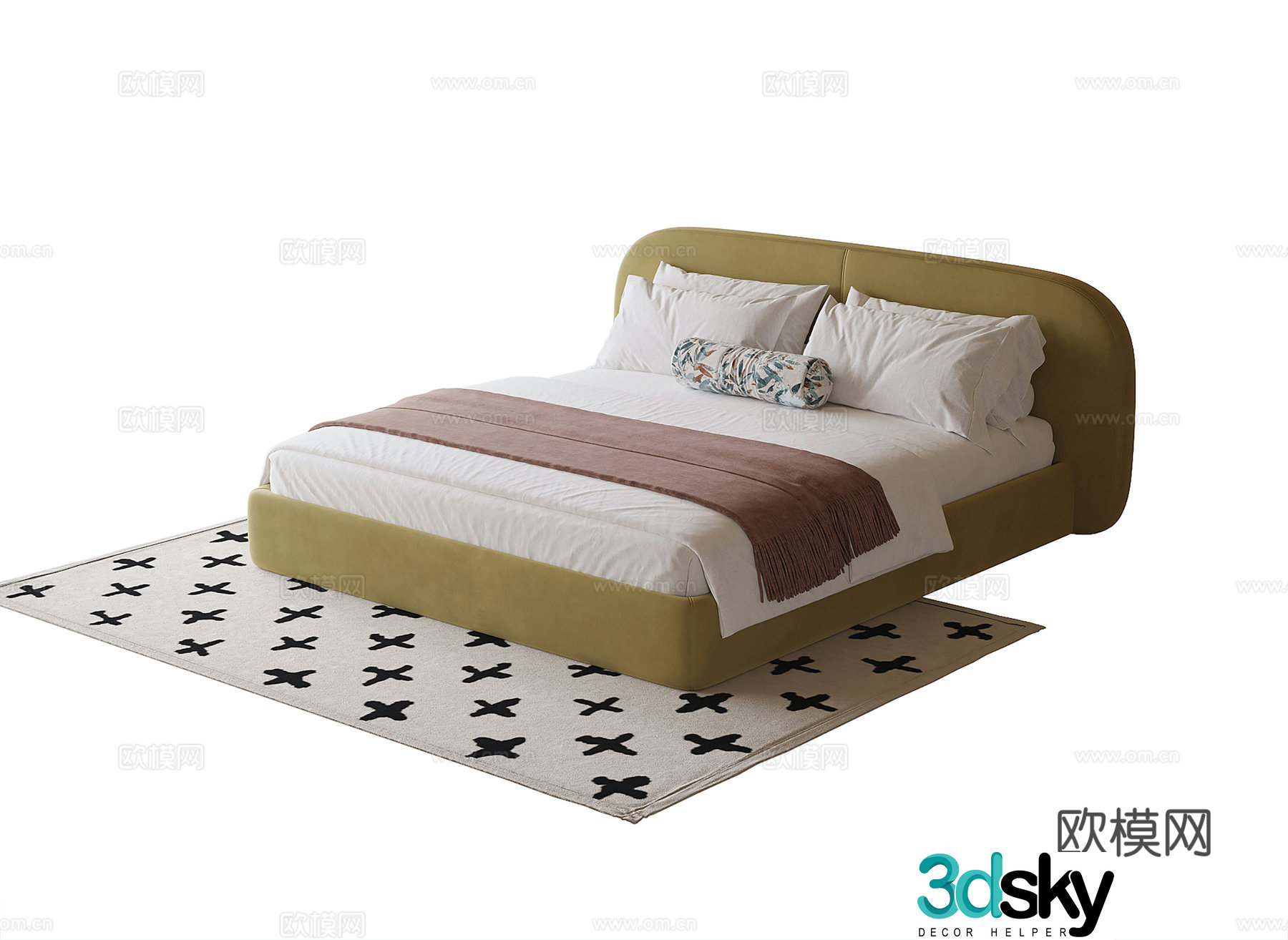 French children’s bed single bed 3d model
