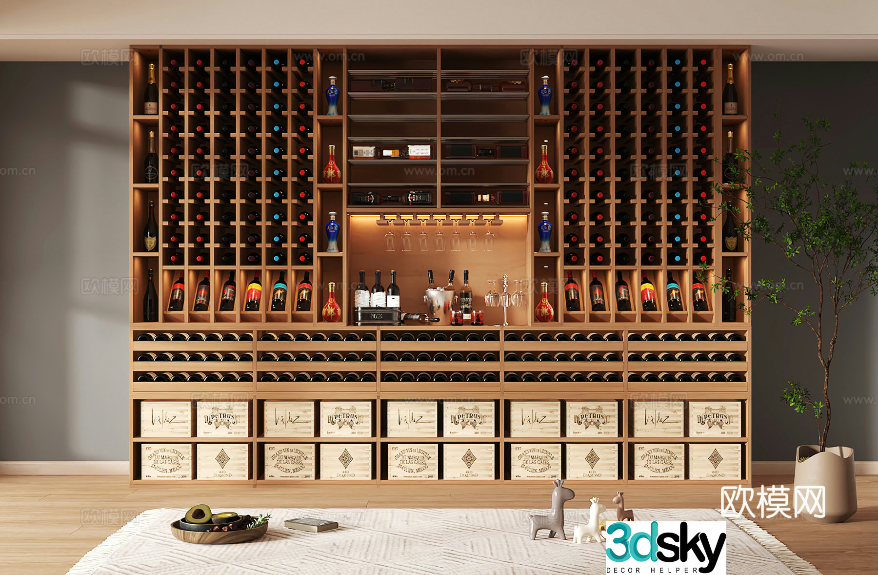 Wine cabinet design Wine cabinet red wine cabinet bar wine cabinet partition wine cabinet 3D model
