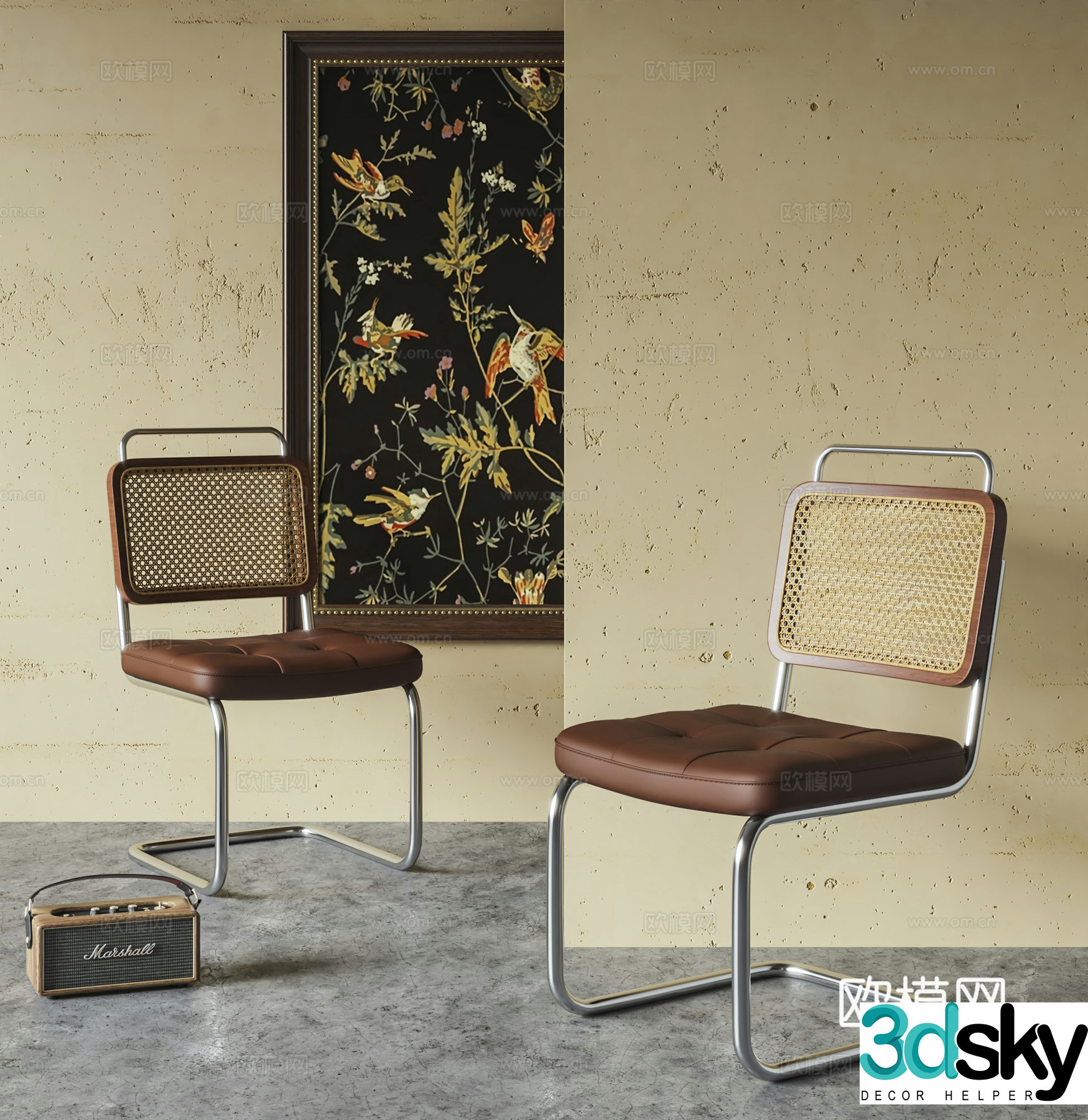 Medium ancient chair 3d model