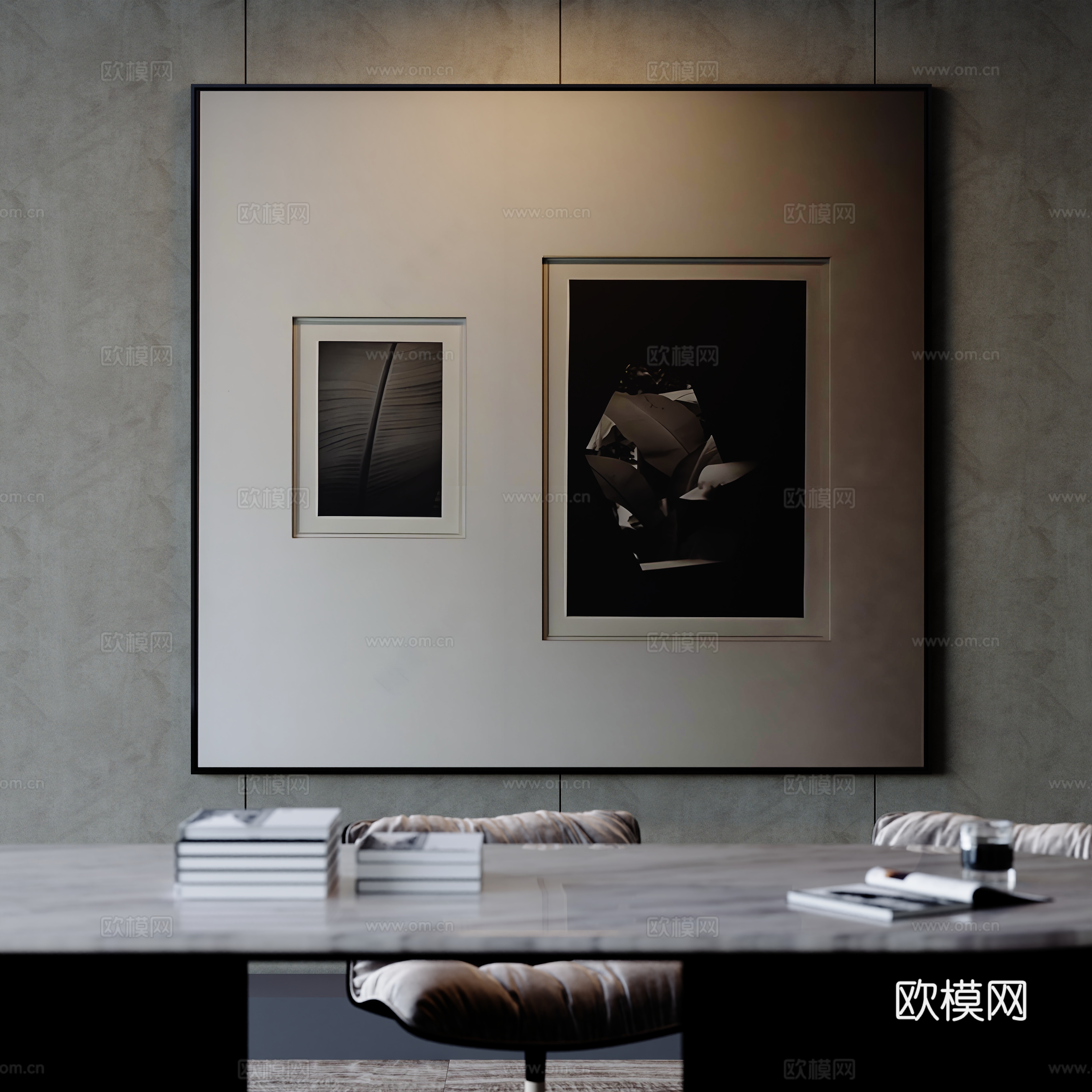 Modern art decorative hanging painting 3d model
