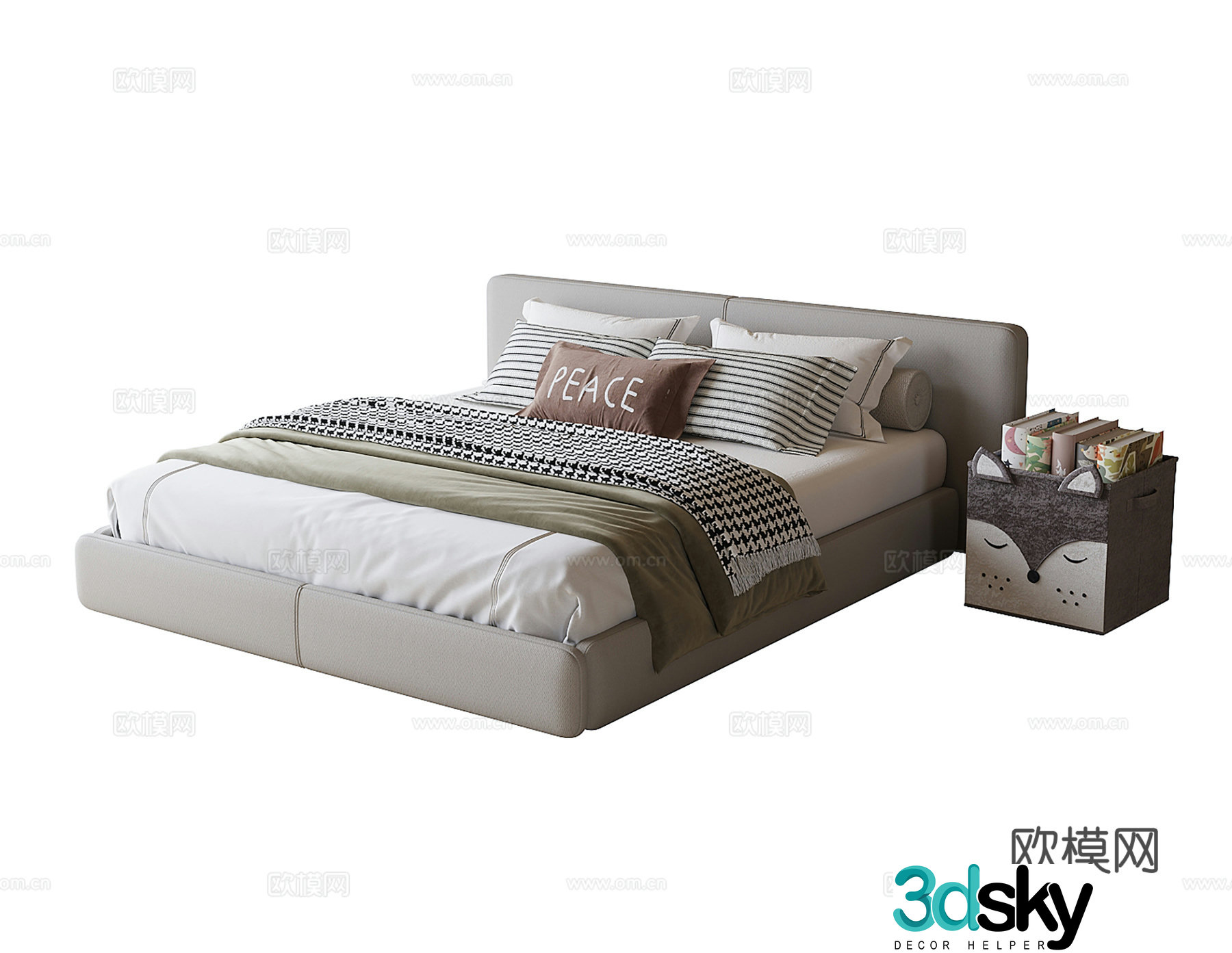 Modern children’s bed single bed 3d model