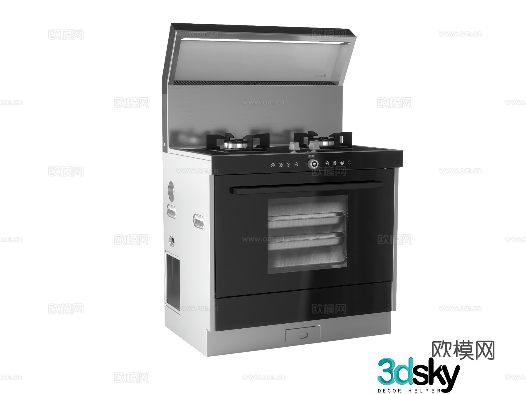 Modern integrated stove 3D model