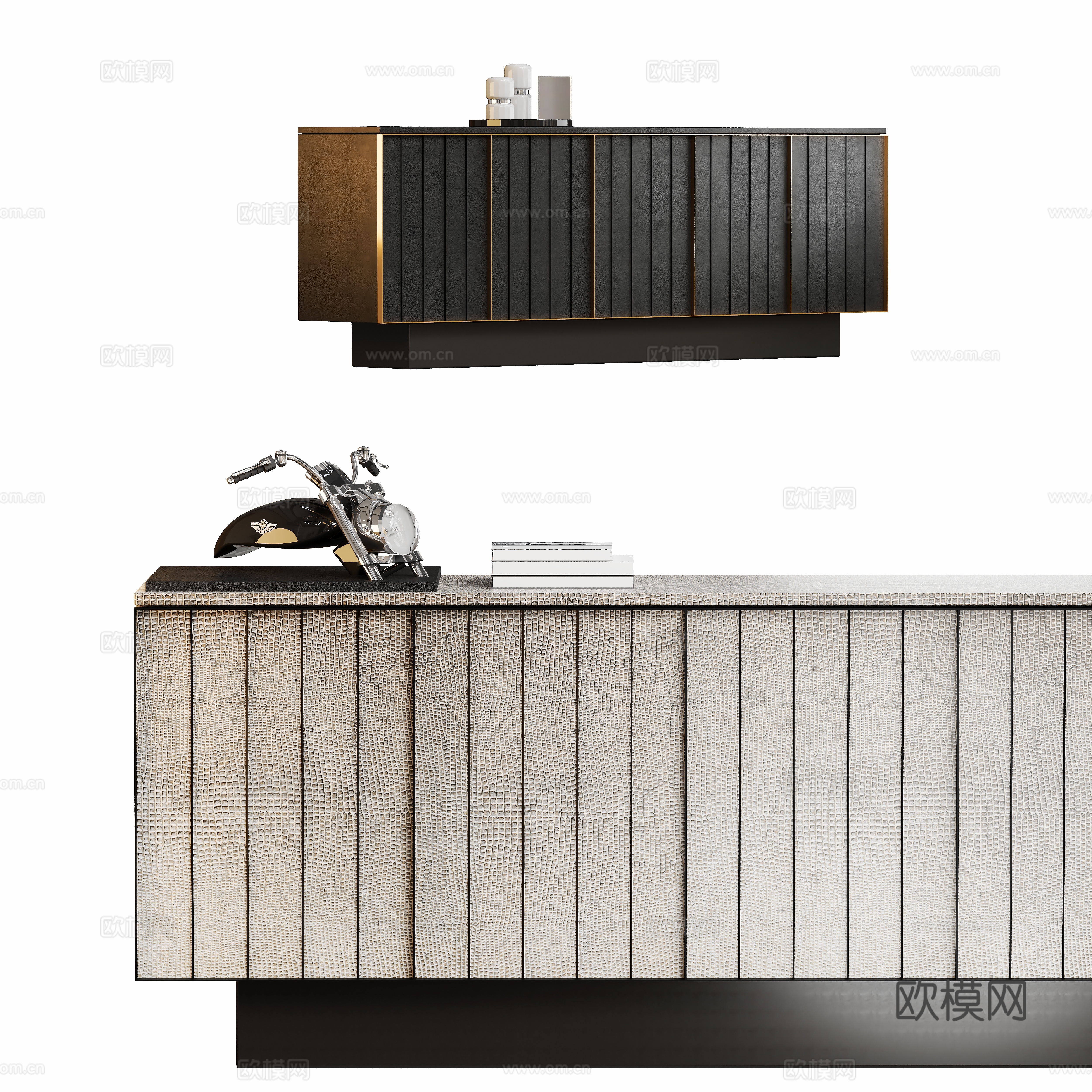 Modern light luxury entrance cabinet side cabinet 3D model