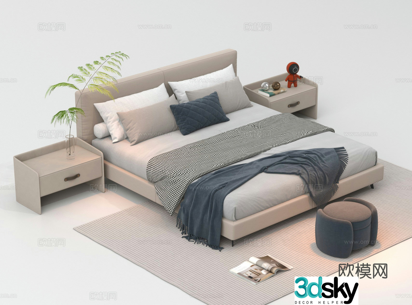 Double bed 3d model