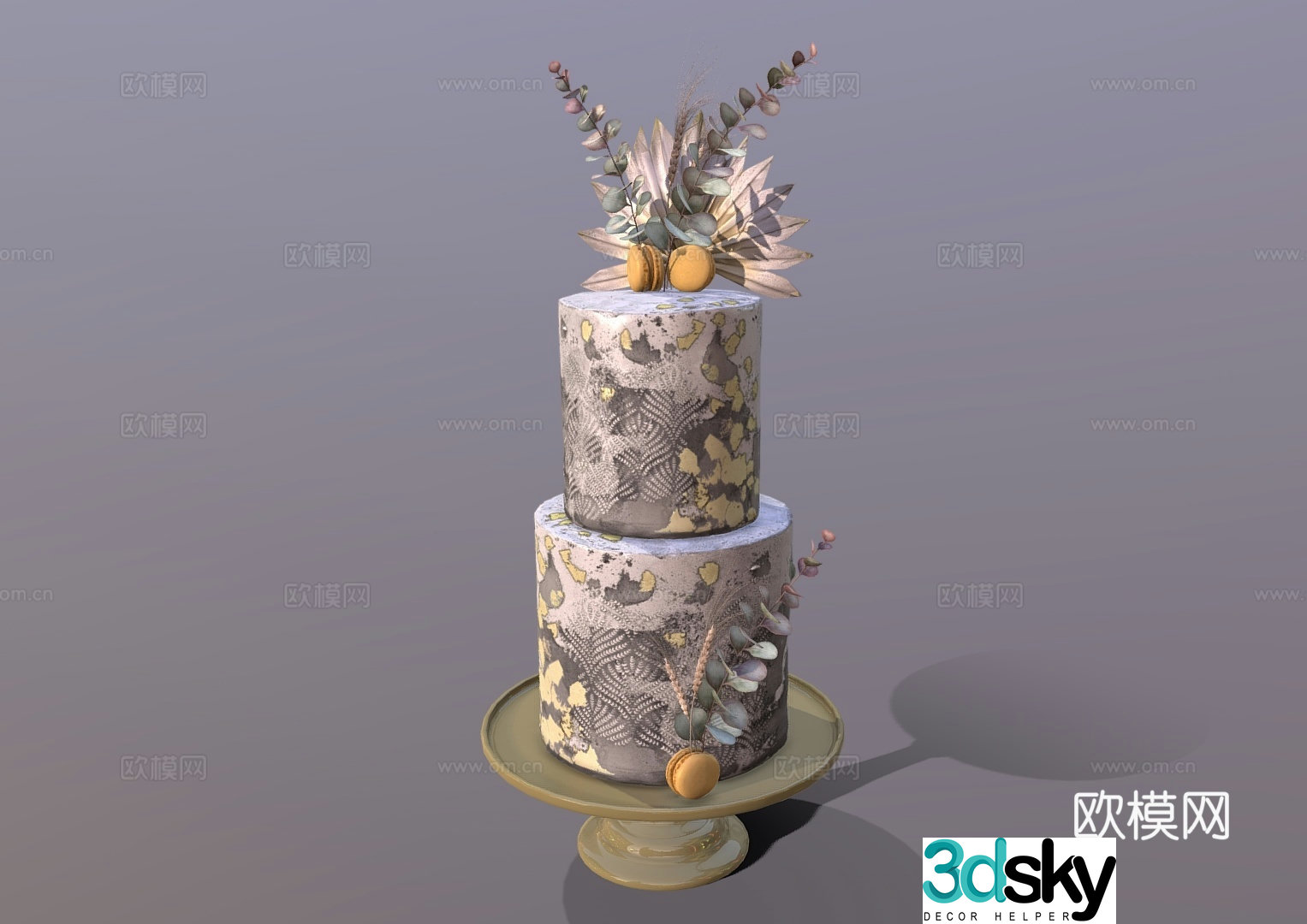Food and drink Cream cake Chocolate cake Double layer cake Birthday cake 3d model