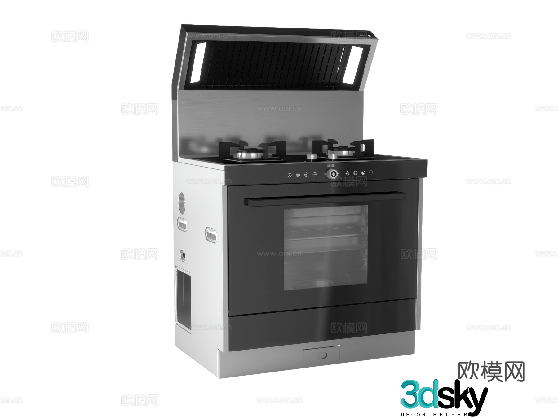 Modern integrated stove 3D model