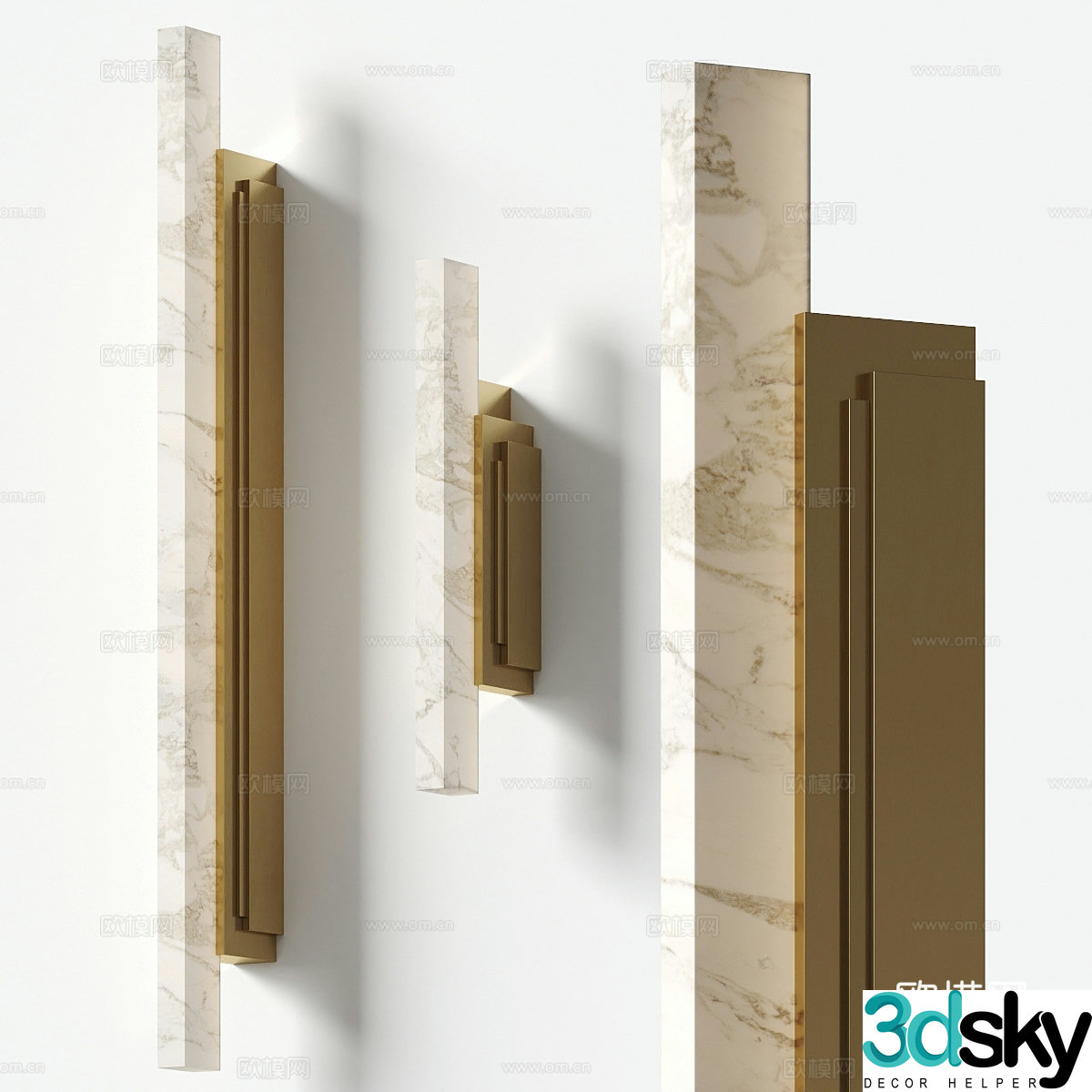 New Chinese style light luxury LUXXU decorative wall light 3D model