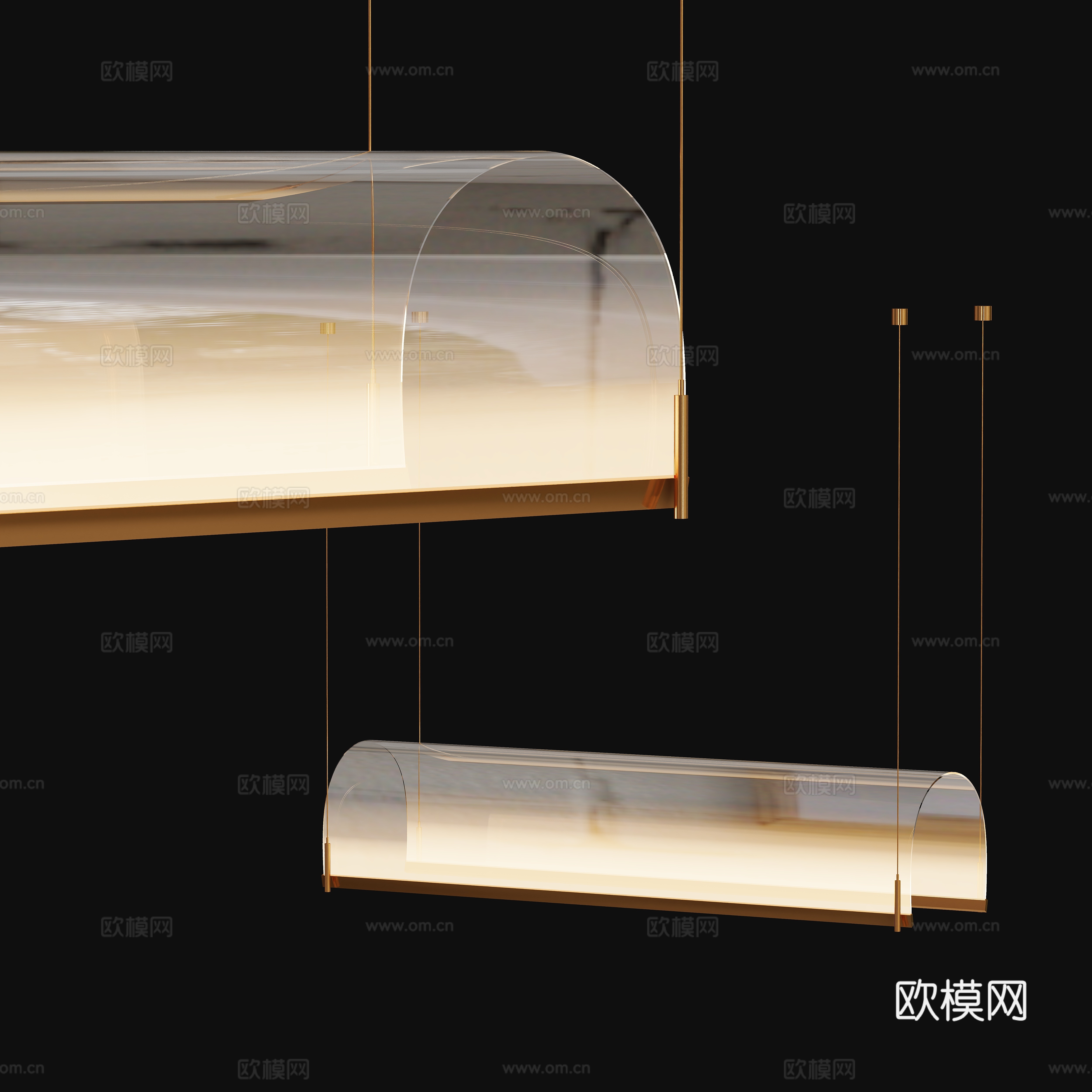 Modern art glass chandelier 3d model
