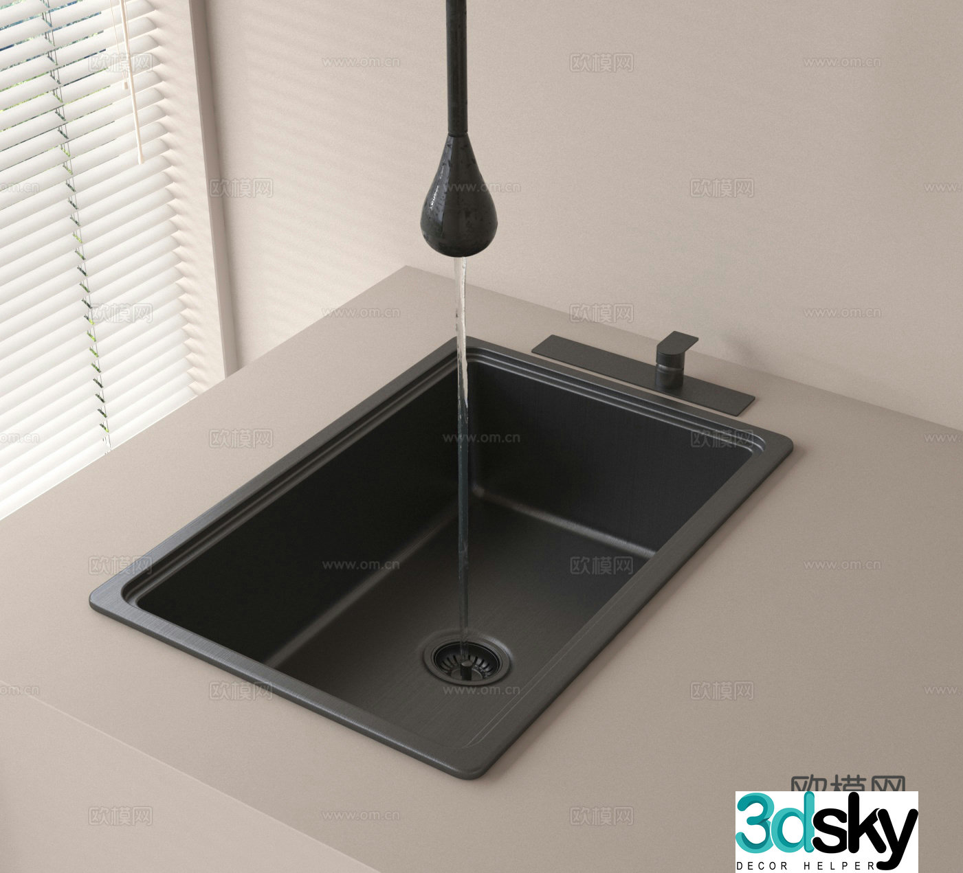 Faucet sink wash basin 3D model