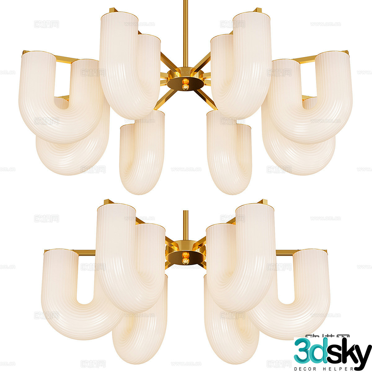 Modern light luxury GAUTE hanging lamp 3D model