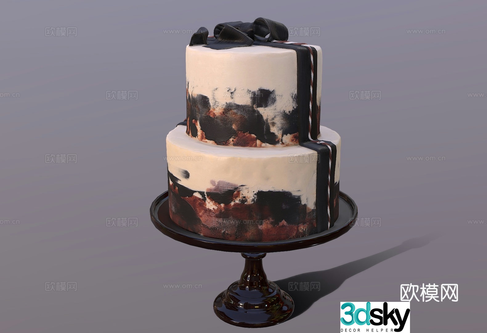 Food and drink Cream cake Chocolate cake Double layer cake Birthday cake 3d model