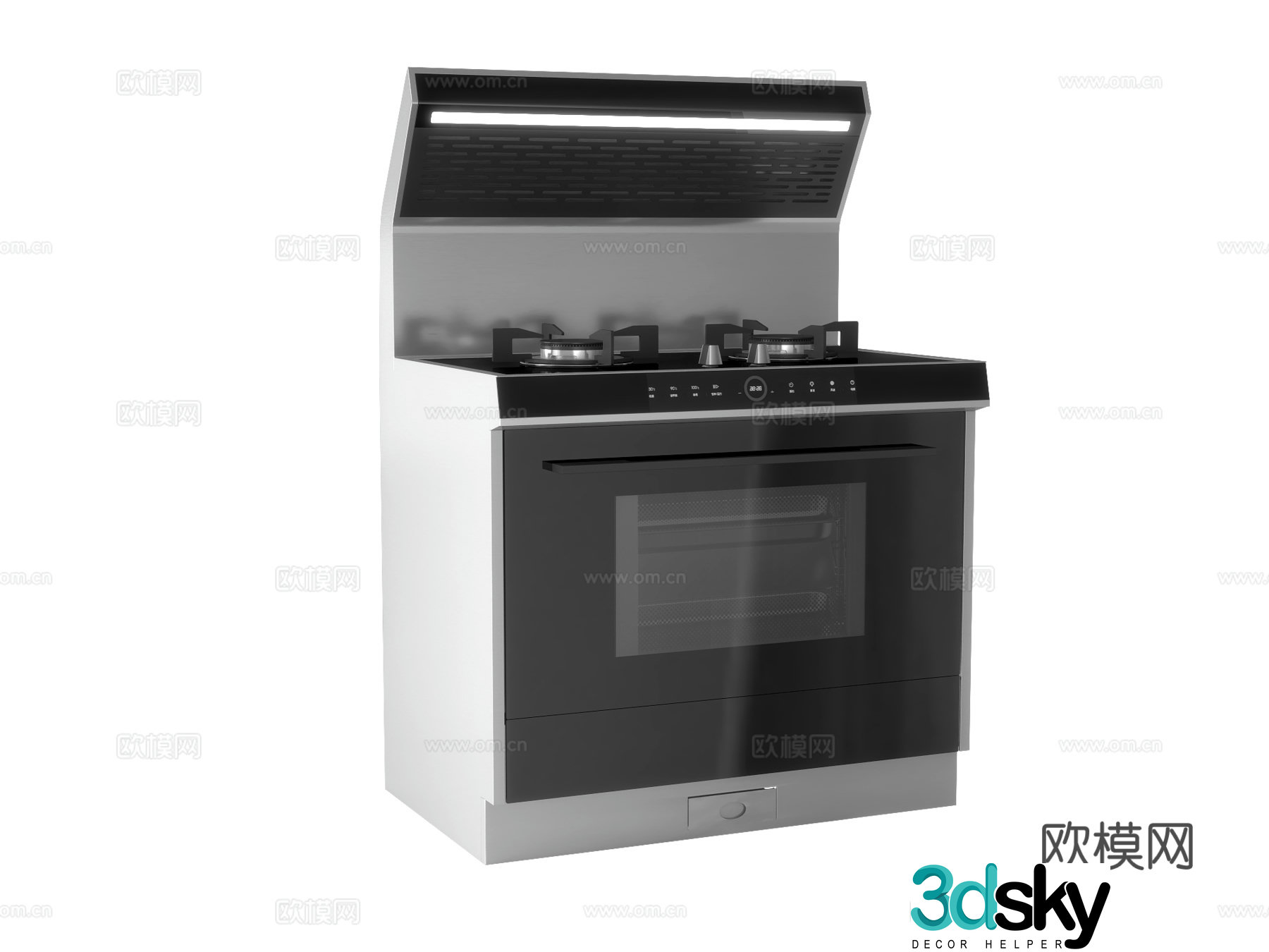 Modern integrated stove 3D model