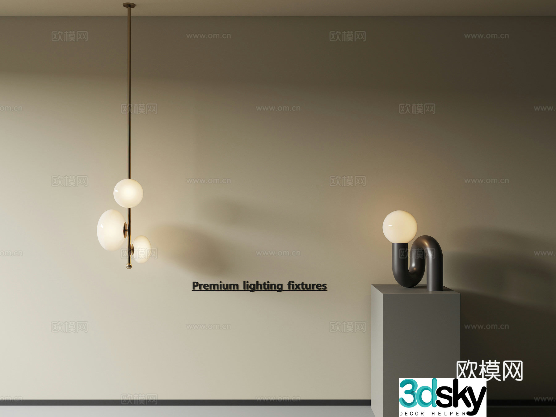 Modern small chandeliers table lamp lamp lamp combination 3D model