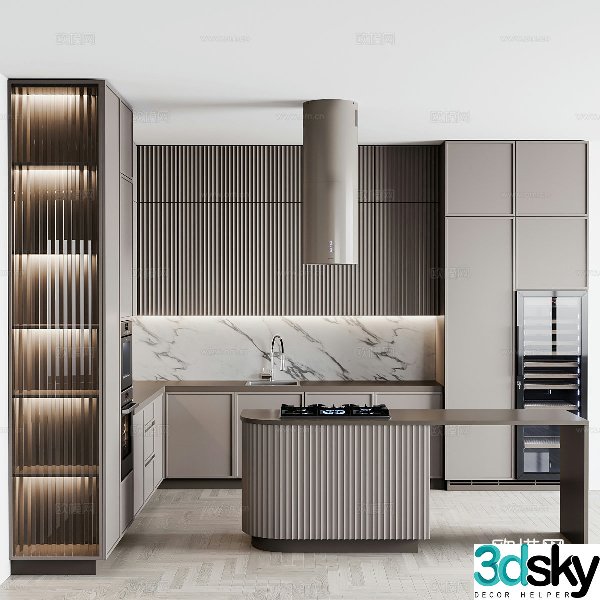 Modern Italian minimalist cabinet 3d model
