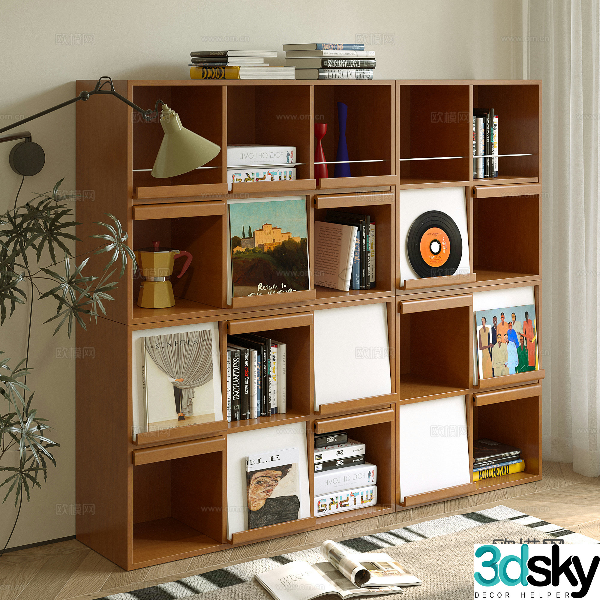 Middle-aged solid wood storage cabinet 3d model