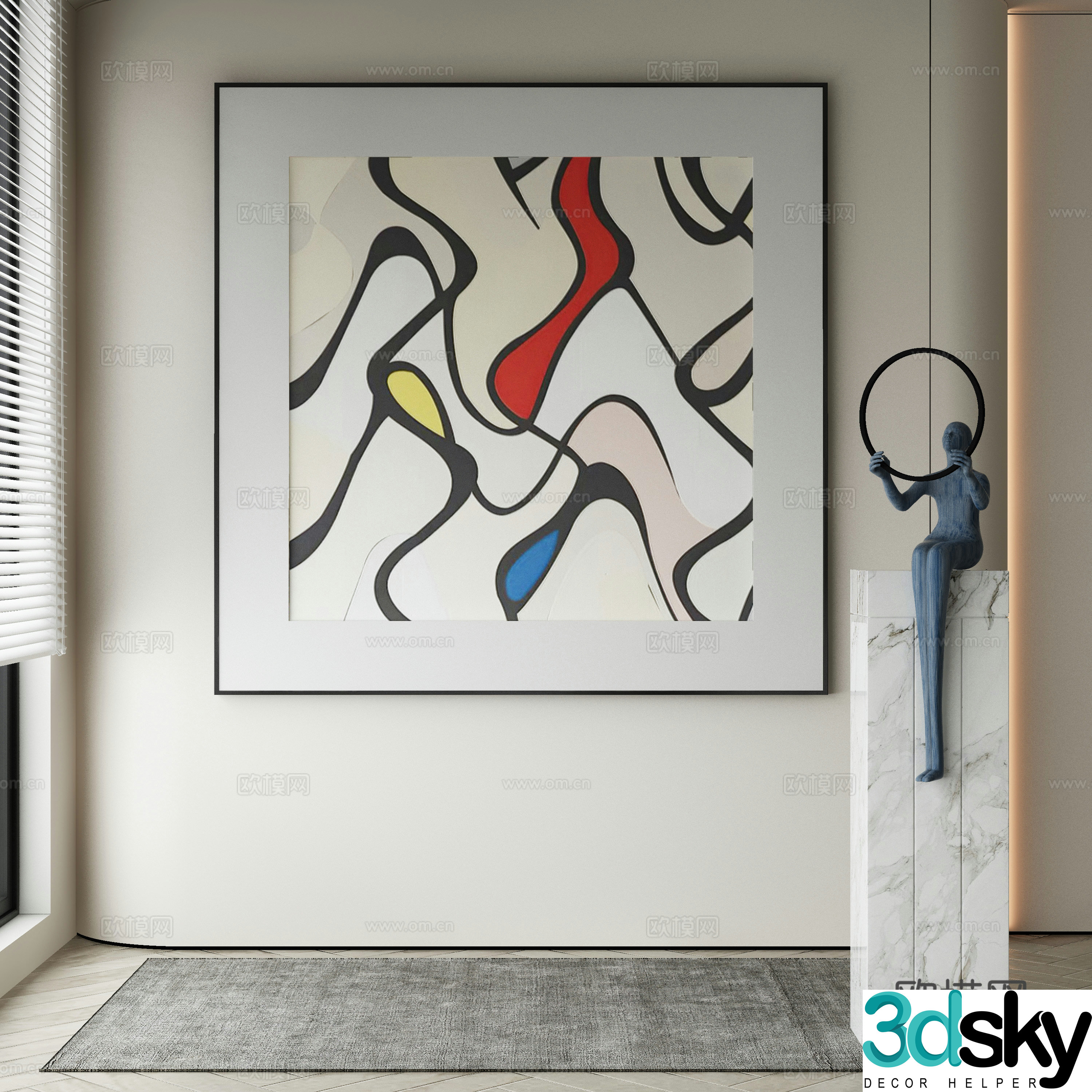 Modern decorative painting 3d model